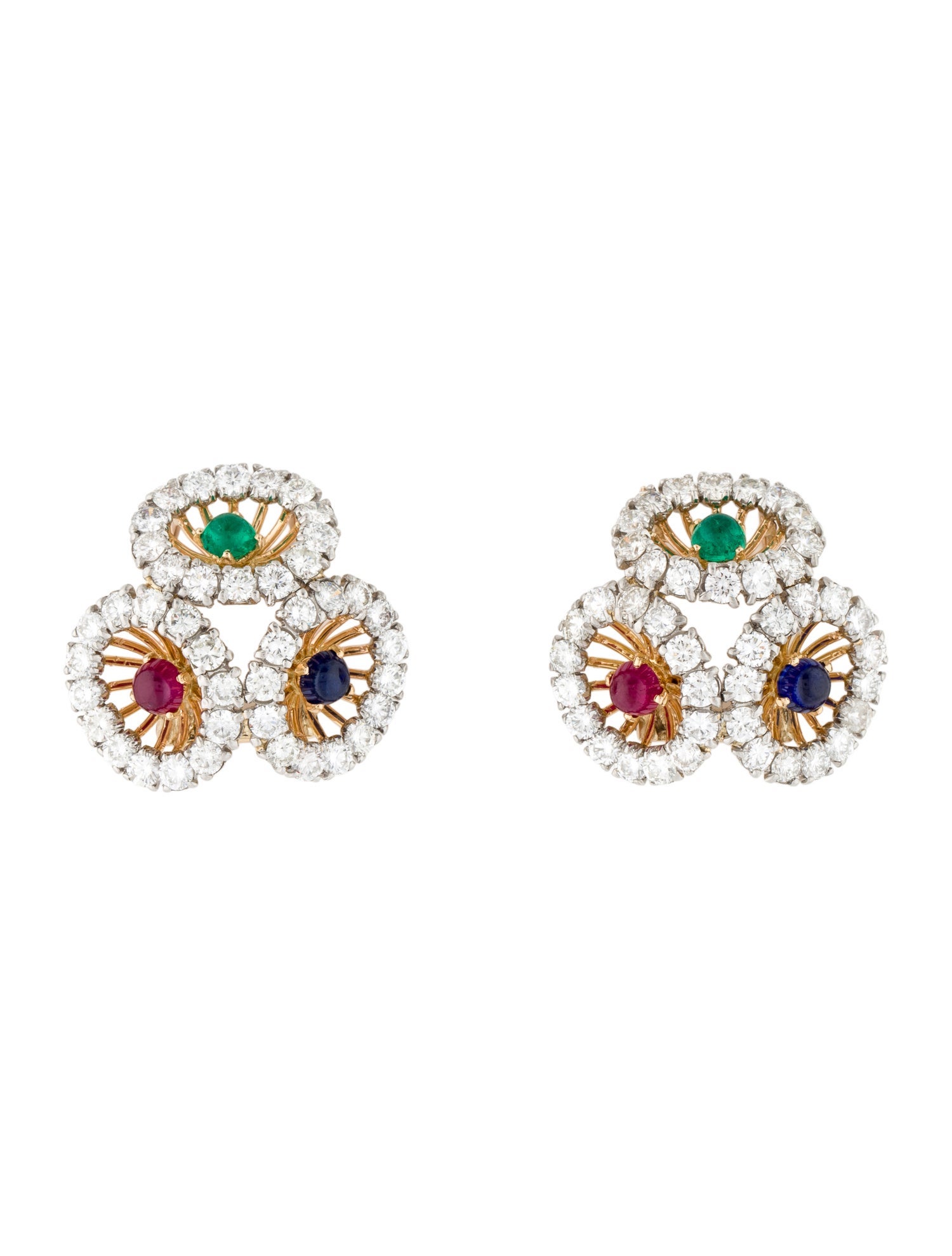 Cartier Vintage Multistone Dress Clips