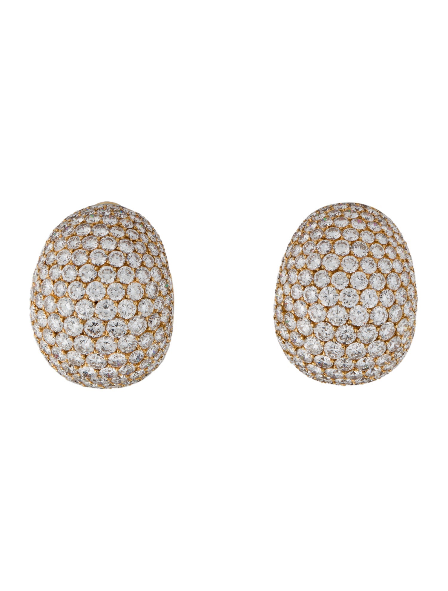 Cartier Vintage Diamond Dome Clip-On Earrings