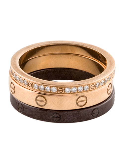 Cartier Ceramic LOVE Ring Set, Half-Pavéd