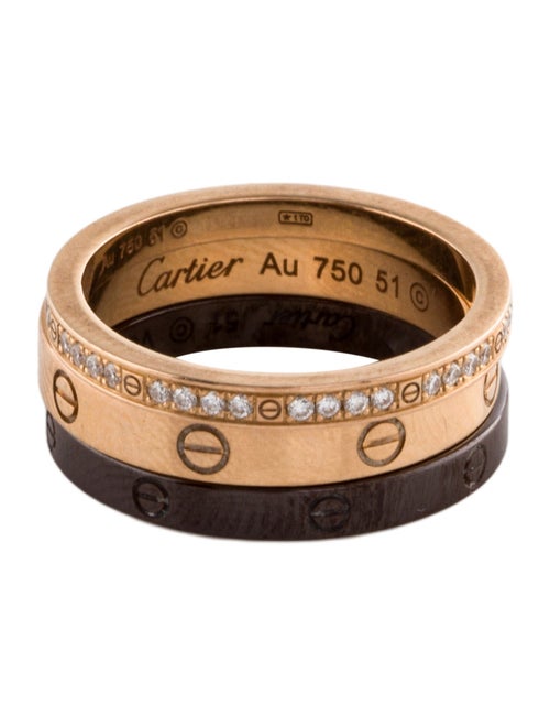 Cartier Ceramic LOVE Ring Set, Half-Pavéd