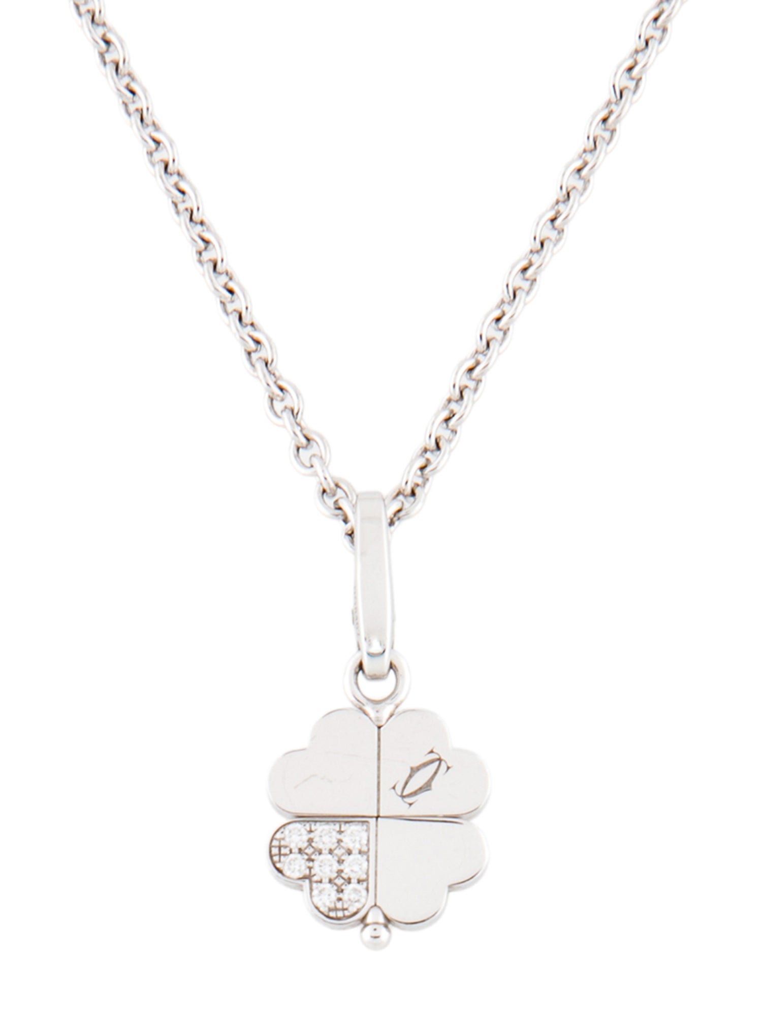 Cartier Diamond Four-Leaf Clover Pendant Necklace