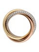 Cartier Trinity Ring, Half Pavéd