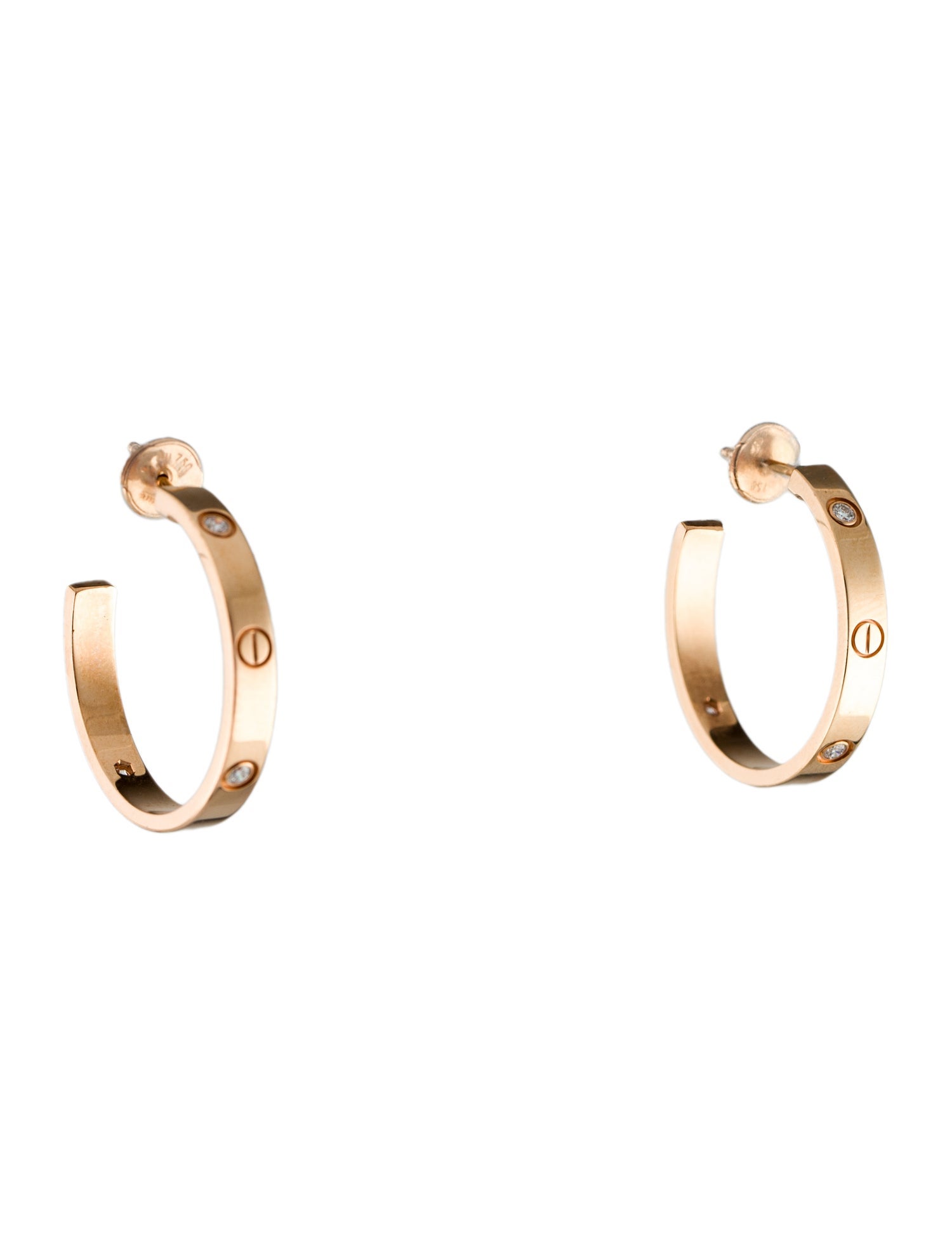 Cartier Love Hoop Earrings, Medium Model, 6 Diamonds