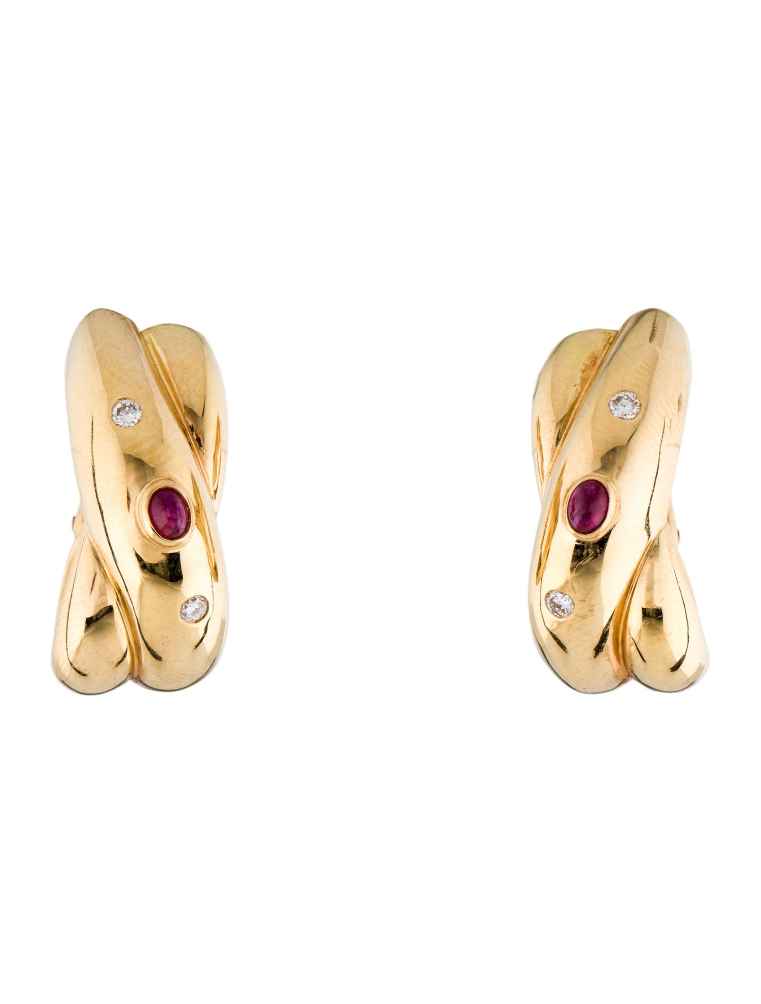 Cartier Ruby & Diamond Colisée Earclips