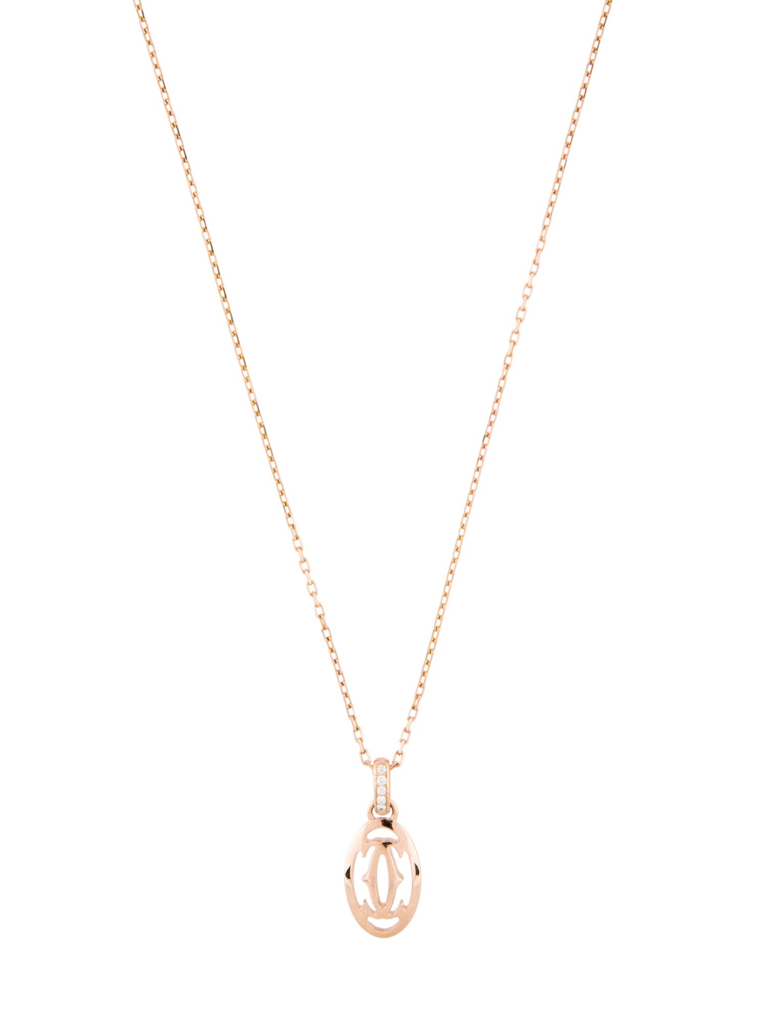 Cartier Double C Decor Charm Pendant Necklace