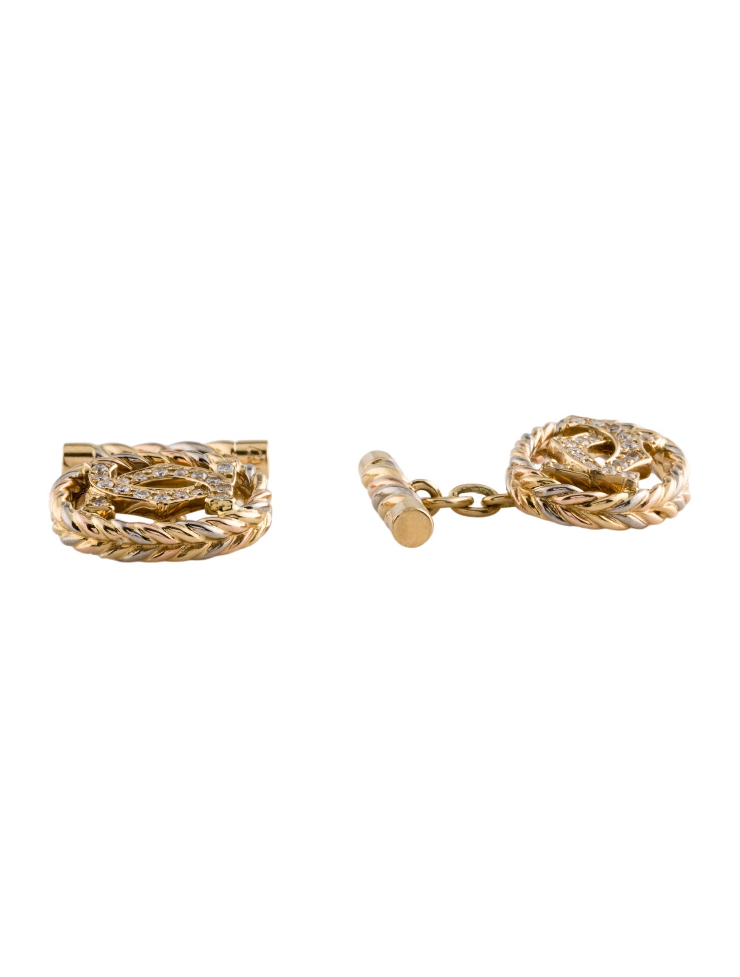 Cartier Vintage Diamond C de Cartier Cufflinks