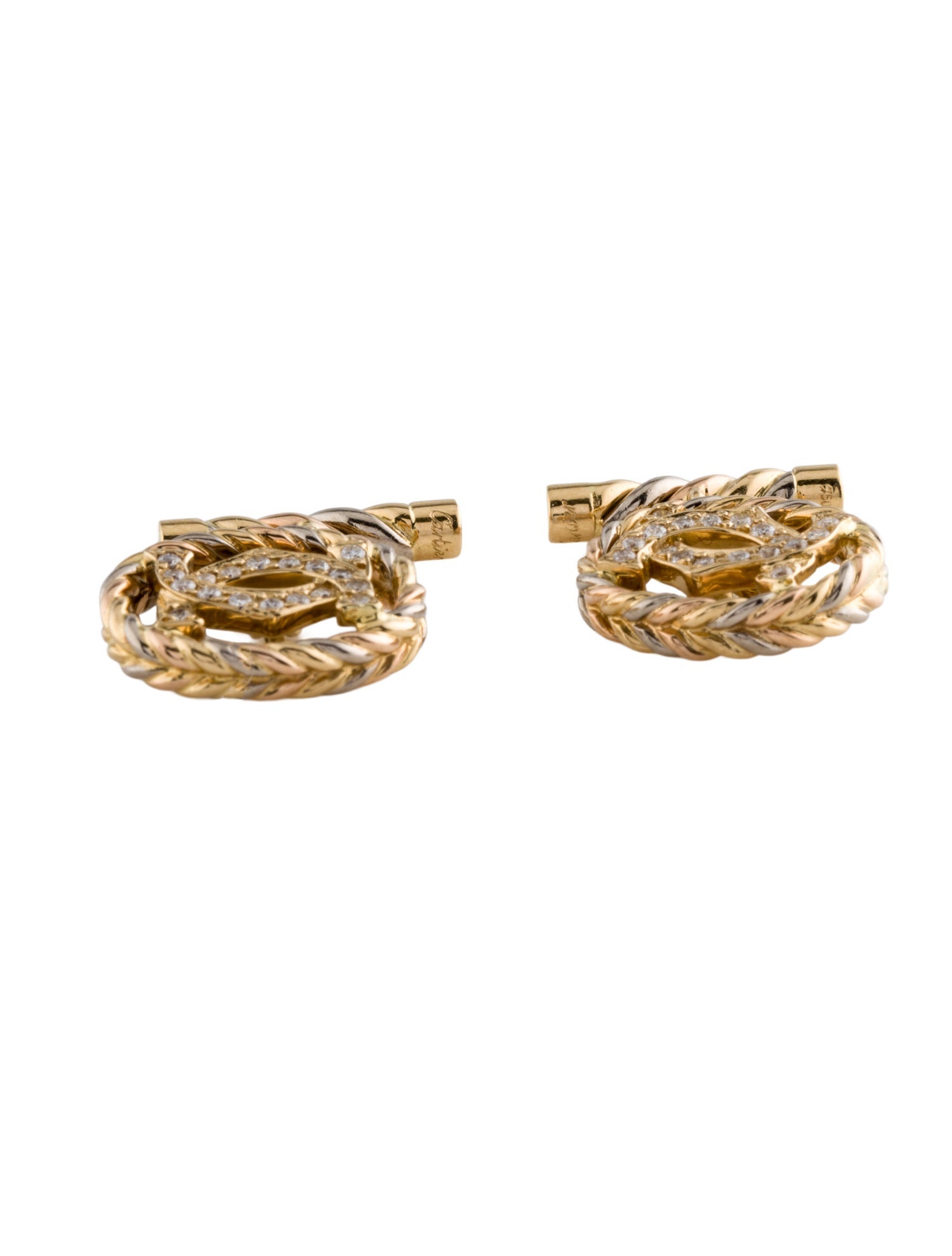 Cartier Vintage Diamond C de Cartier Cufflinks