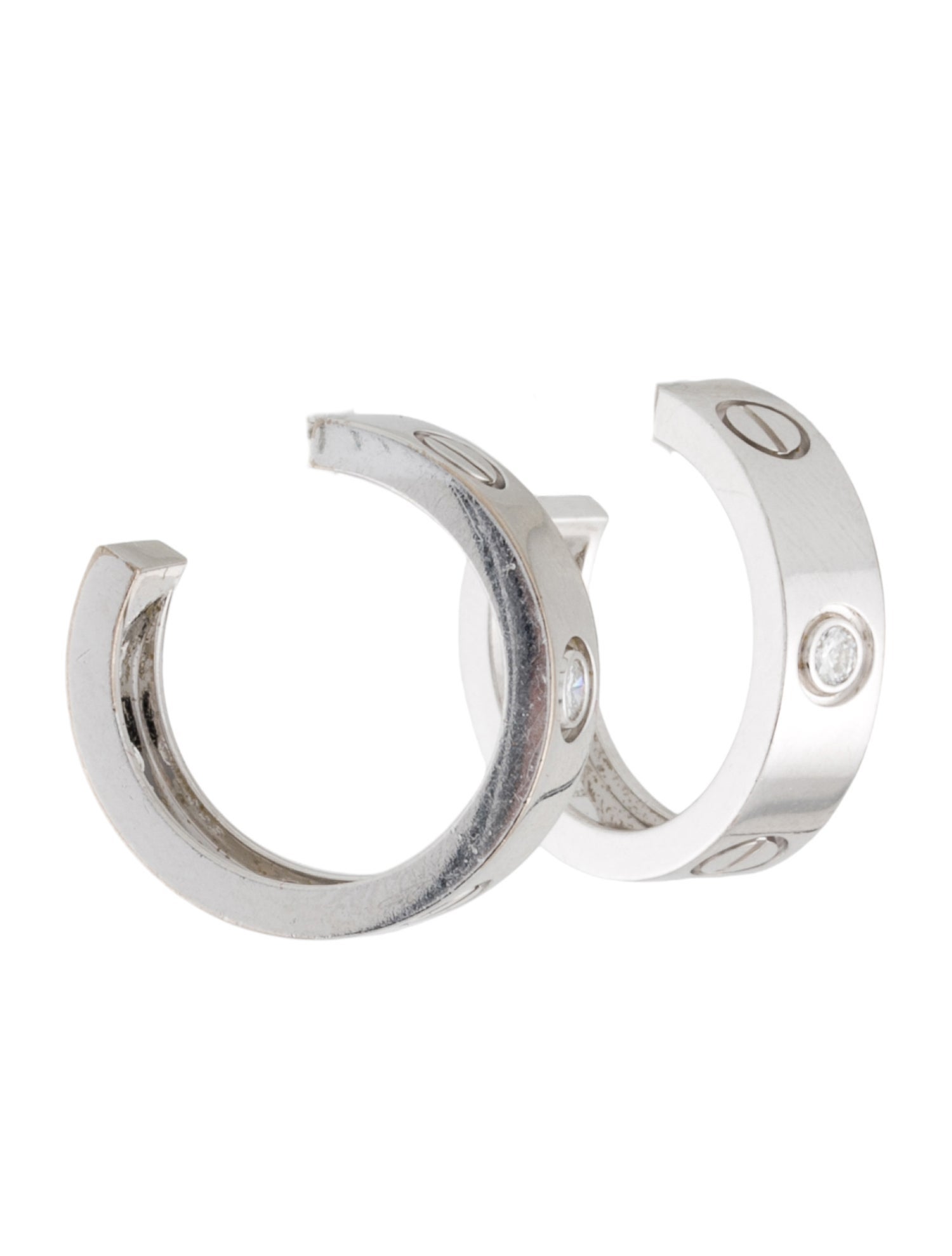 Cartier Vintage 2 Diamond LOVE Earrings