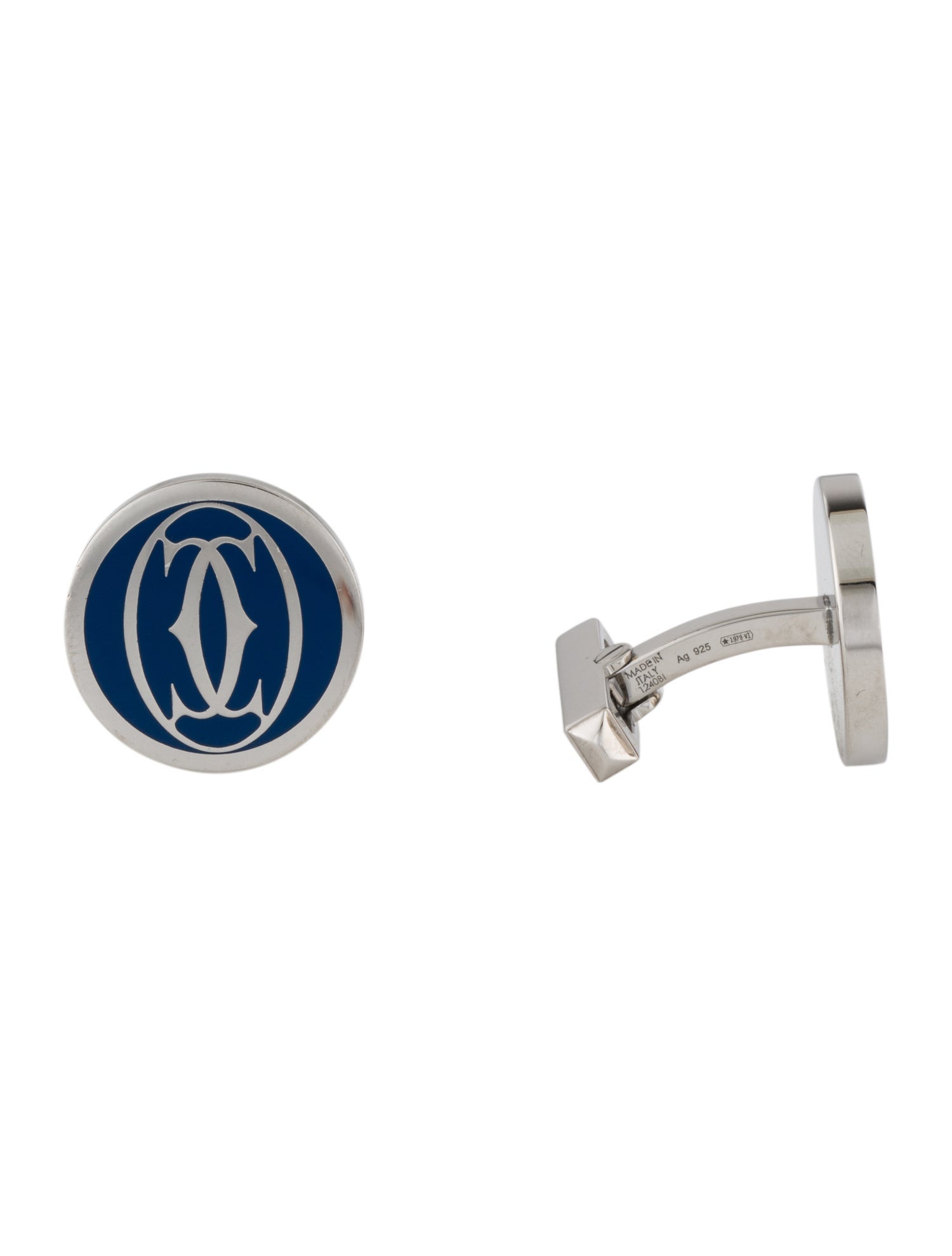 Cartier Double C Logo Decor Cufflinks