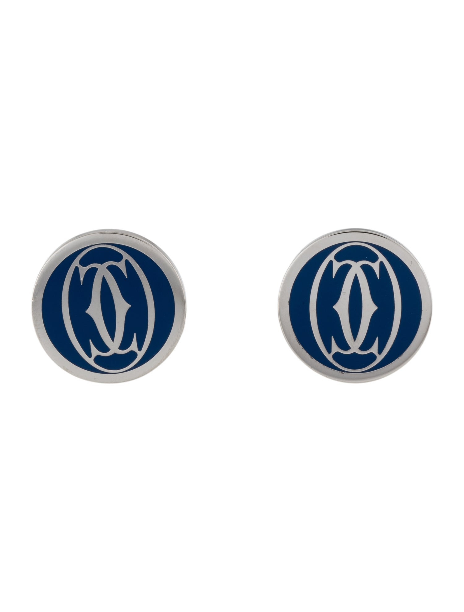 Cartier Double C Logo Decor Cufflinks