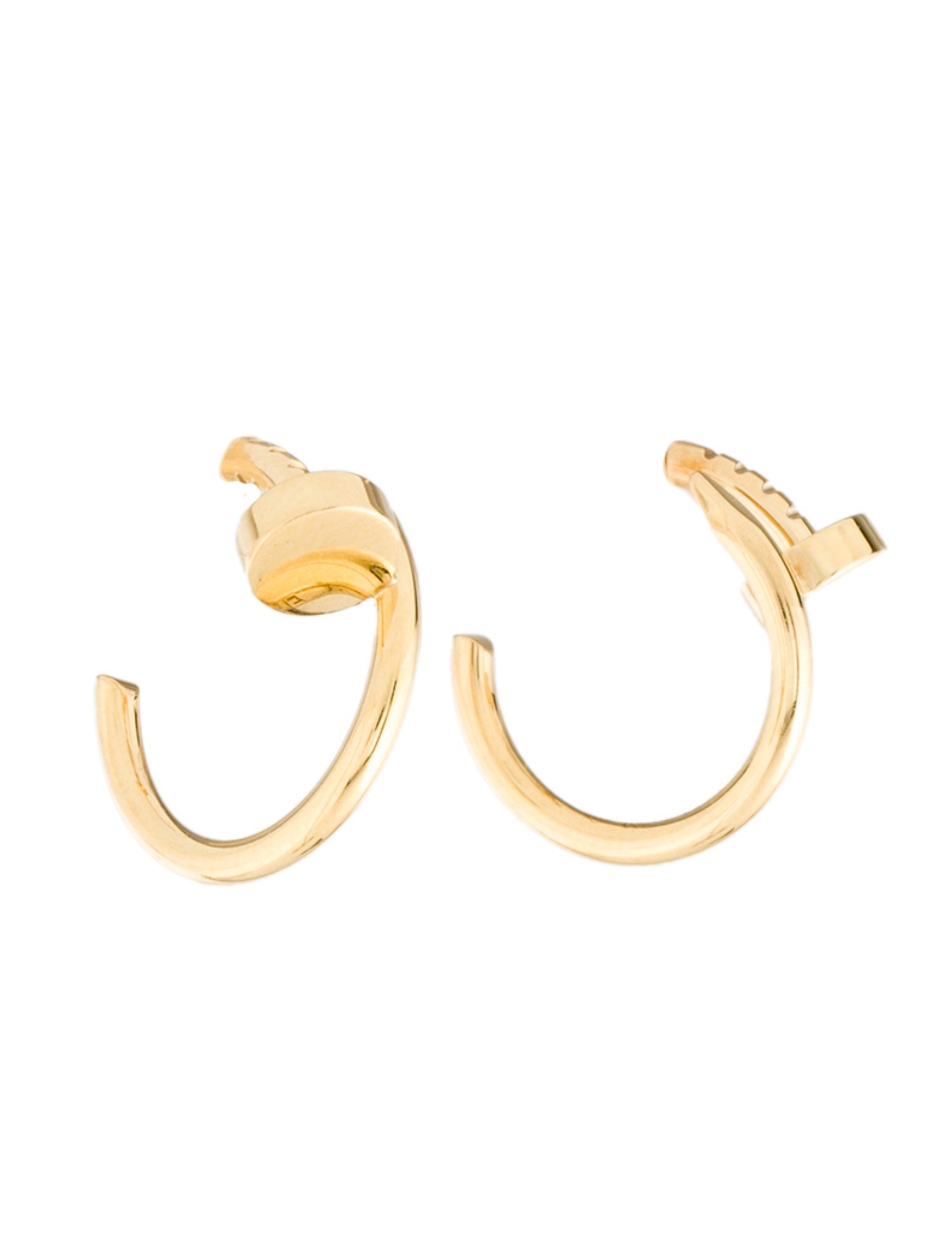 Cartier Diamond Mini Trinity Earrings - 18K Yellow Gold Hoop