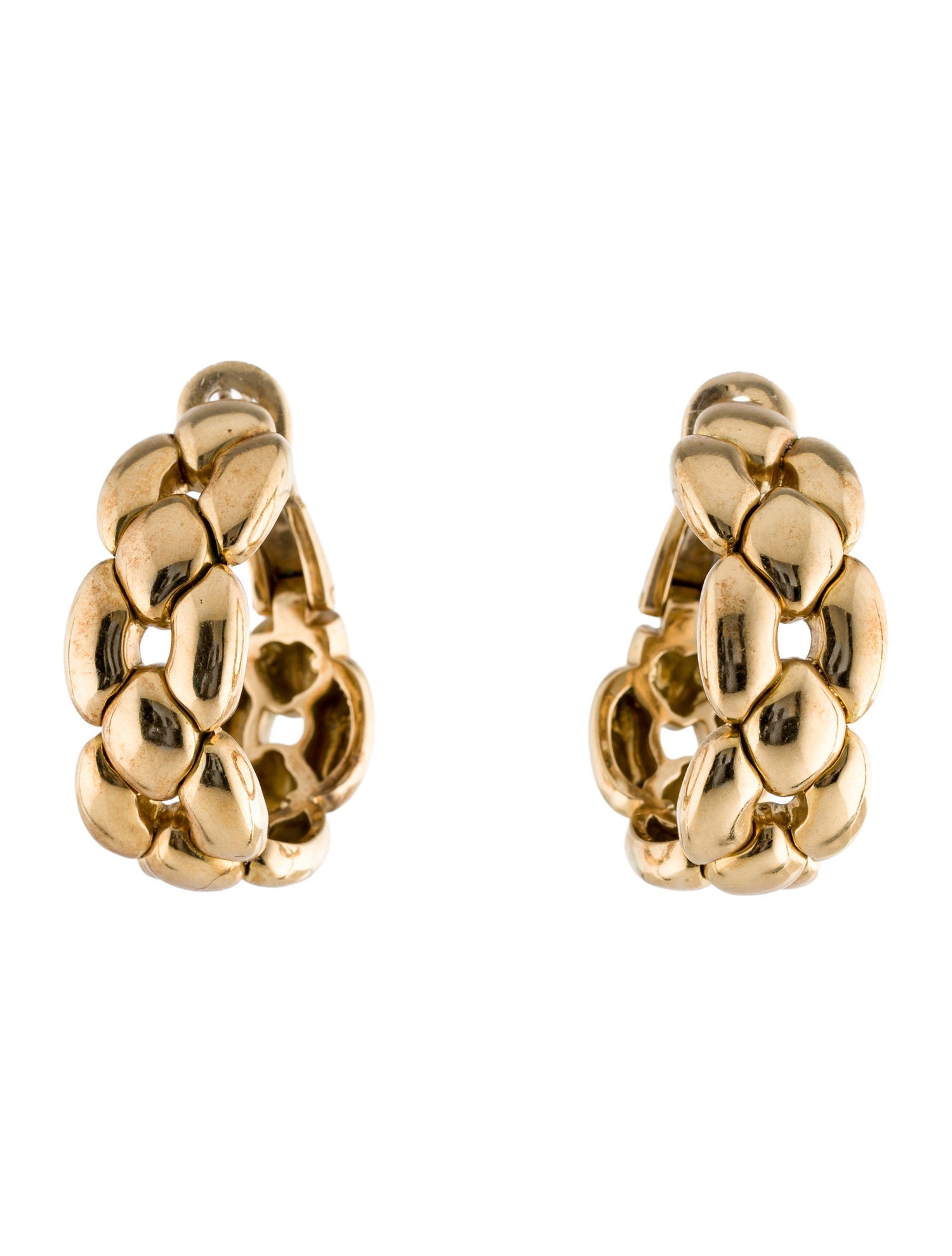 Cartier Vintage 18K Chain Link Earclip Earrings