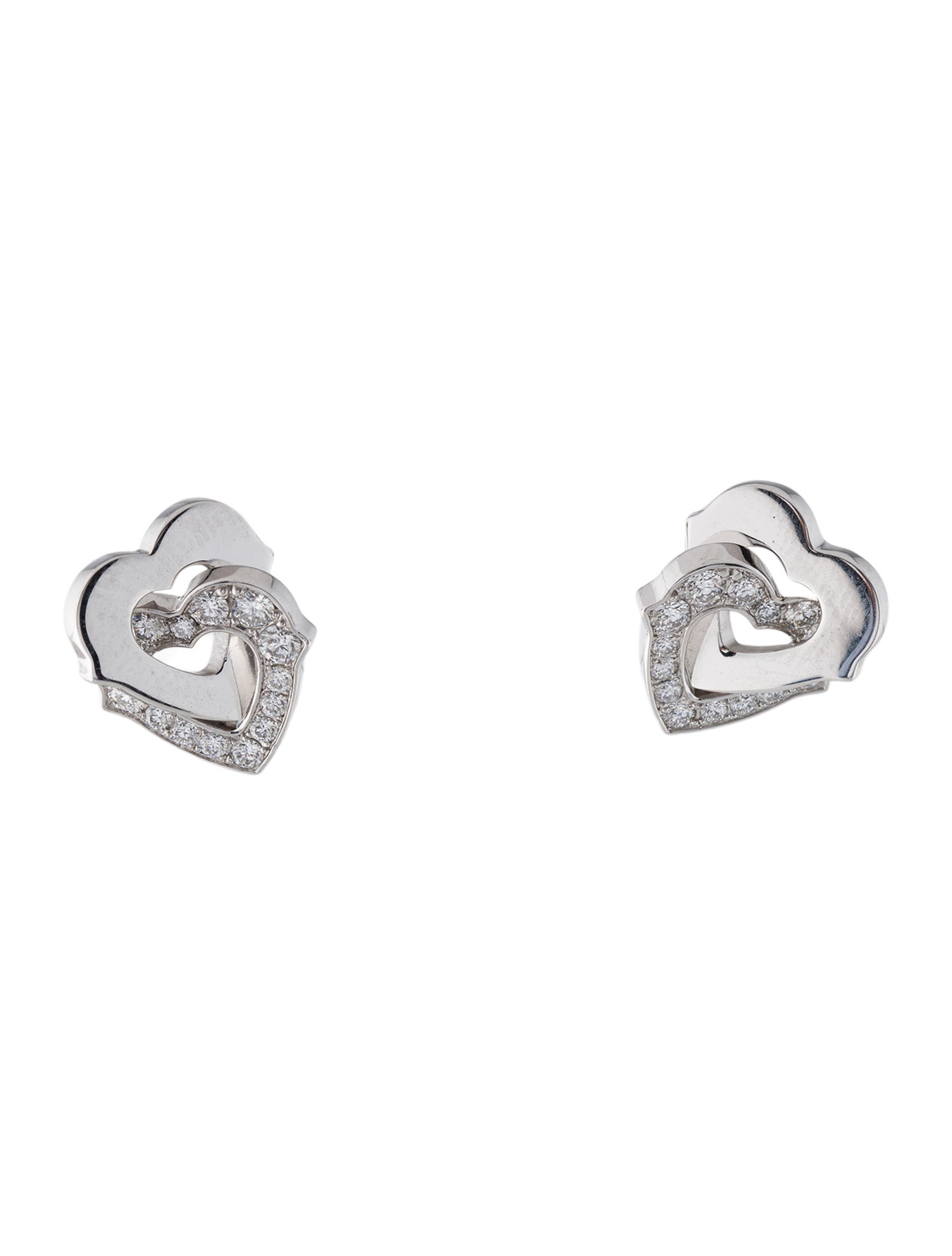 Chanel 2025 Enamel CC Stud Earrings - Palladium-Plated Stud