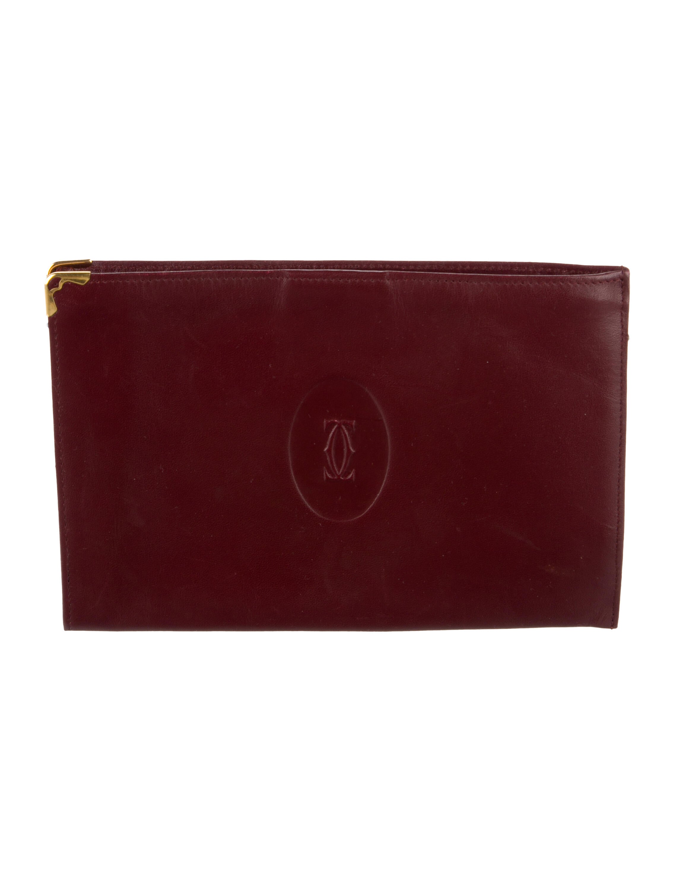 Cartier Solid Leather Cosmetic Bag