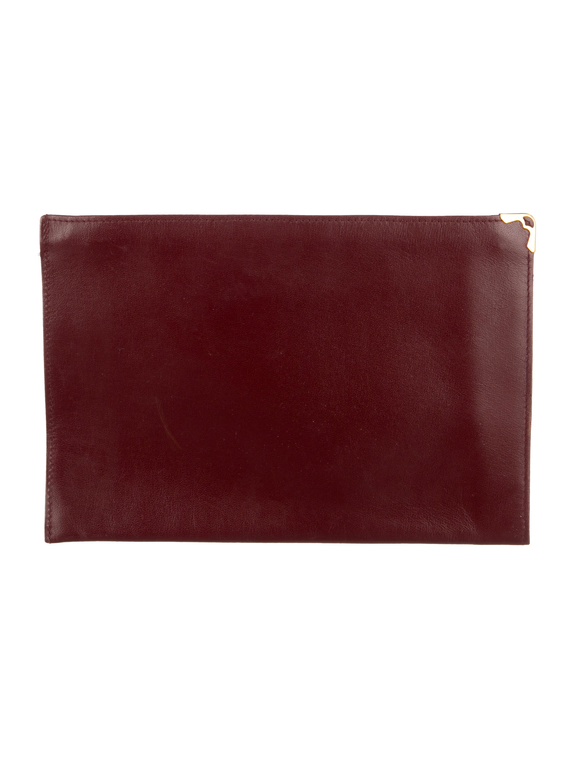 Cartier Solid Leather Cosmetic Bag