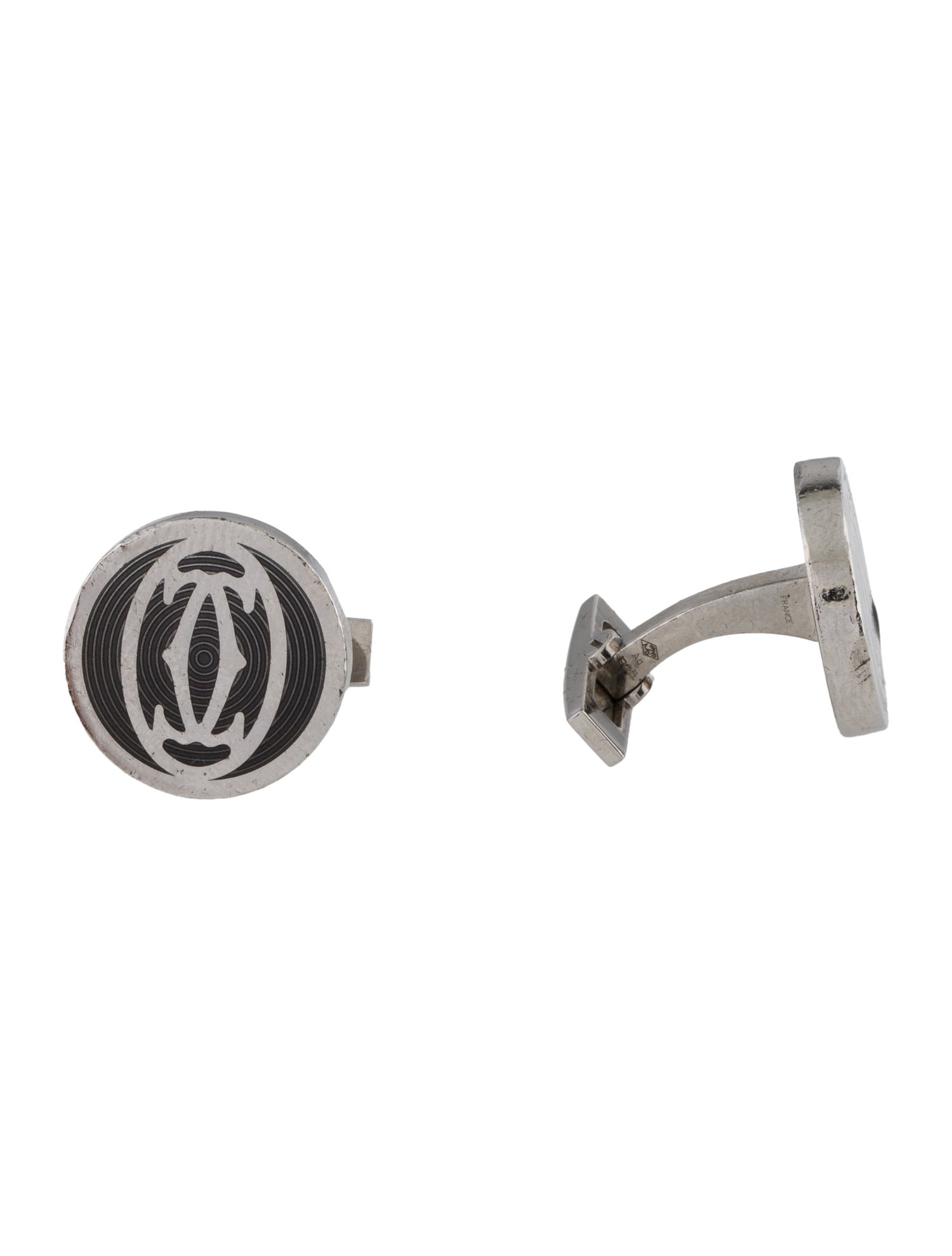 Cartier Double C Logo Decor Cufflinks