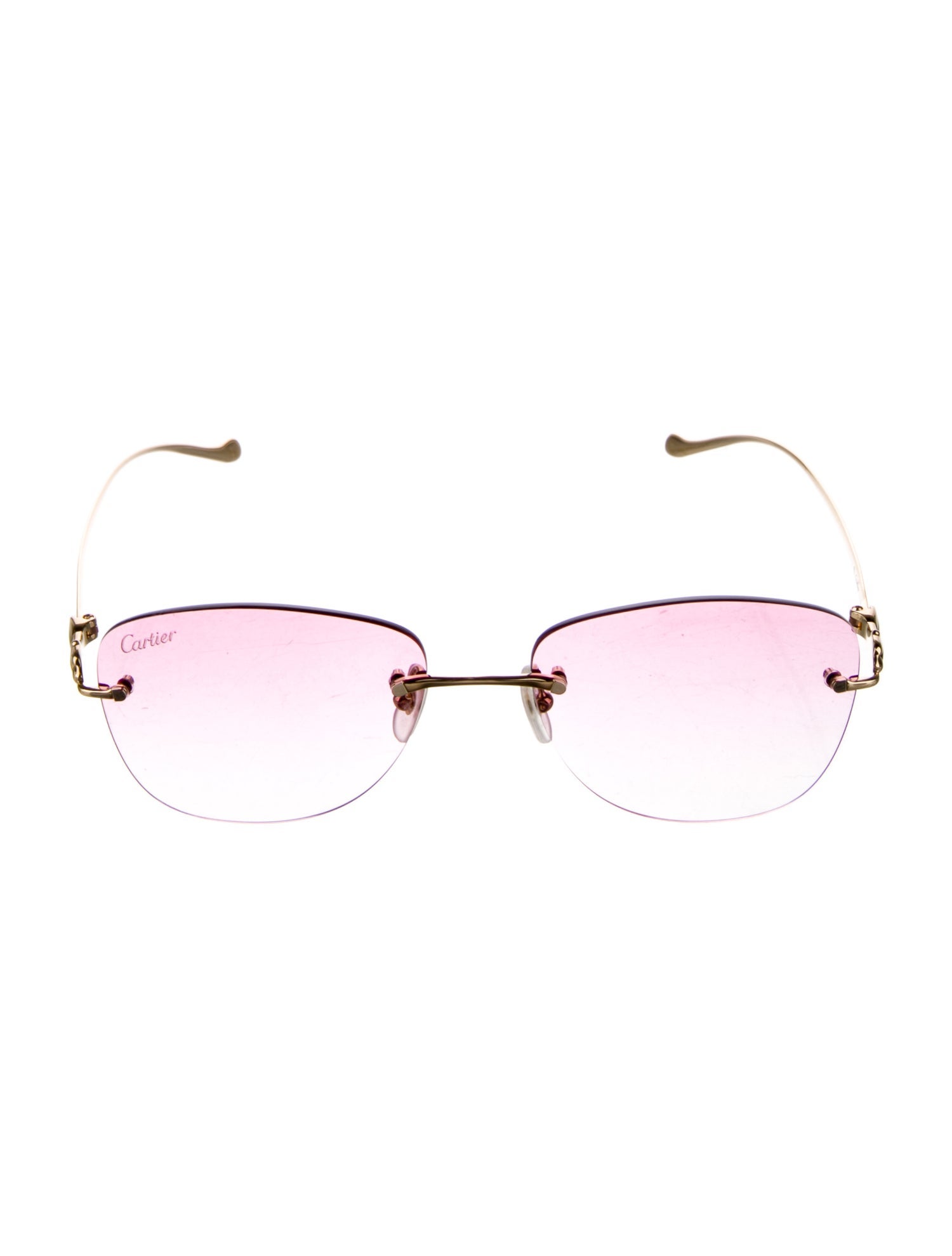 Cartier 'Panthere De Cartier' Gradient Rimless Aviator Sunglasses