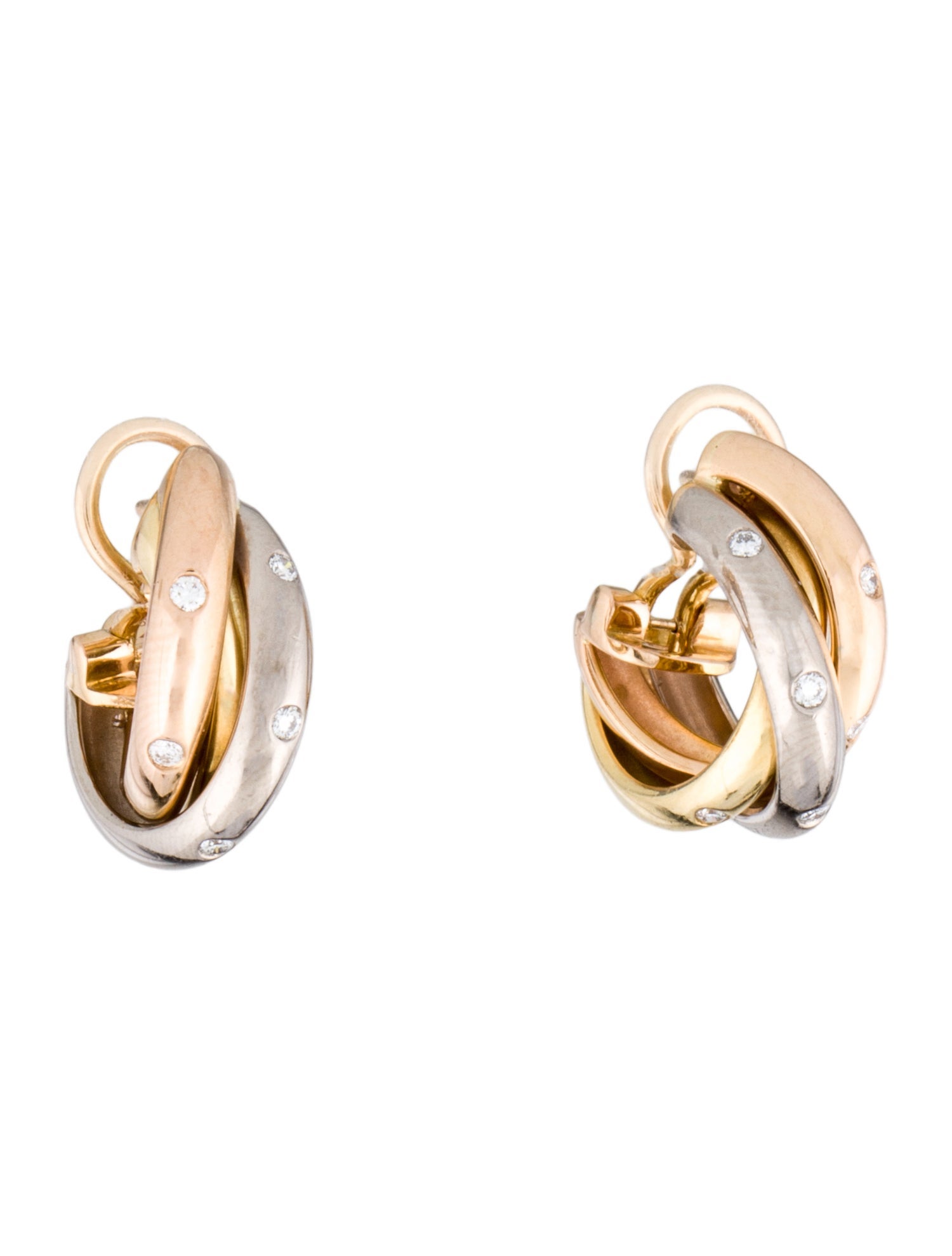 Cartier Diamond Trinity Hoop Earrings