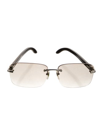 Cartier Gradient Rimless Horn Square Sunglasses