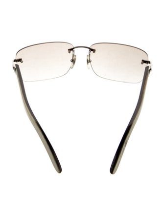 Cartier Gradient Rimless Horn Square Sunglasses
