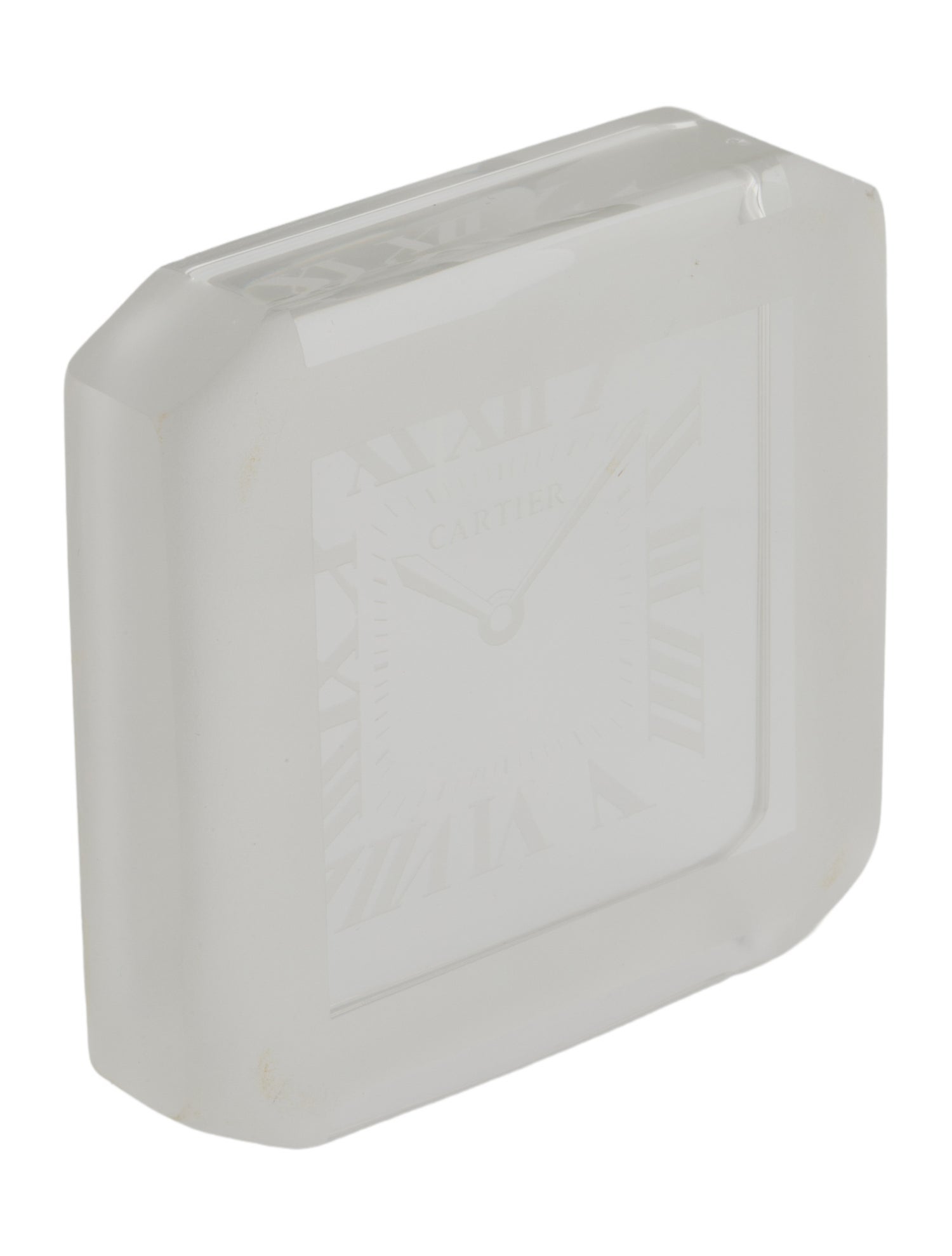 Cartier Semi-Frosted Crystal Paperweight