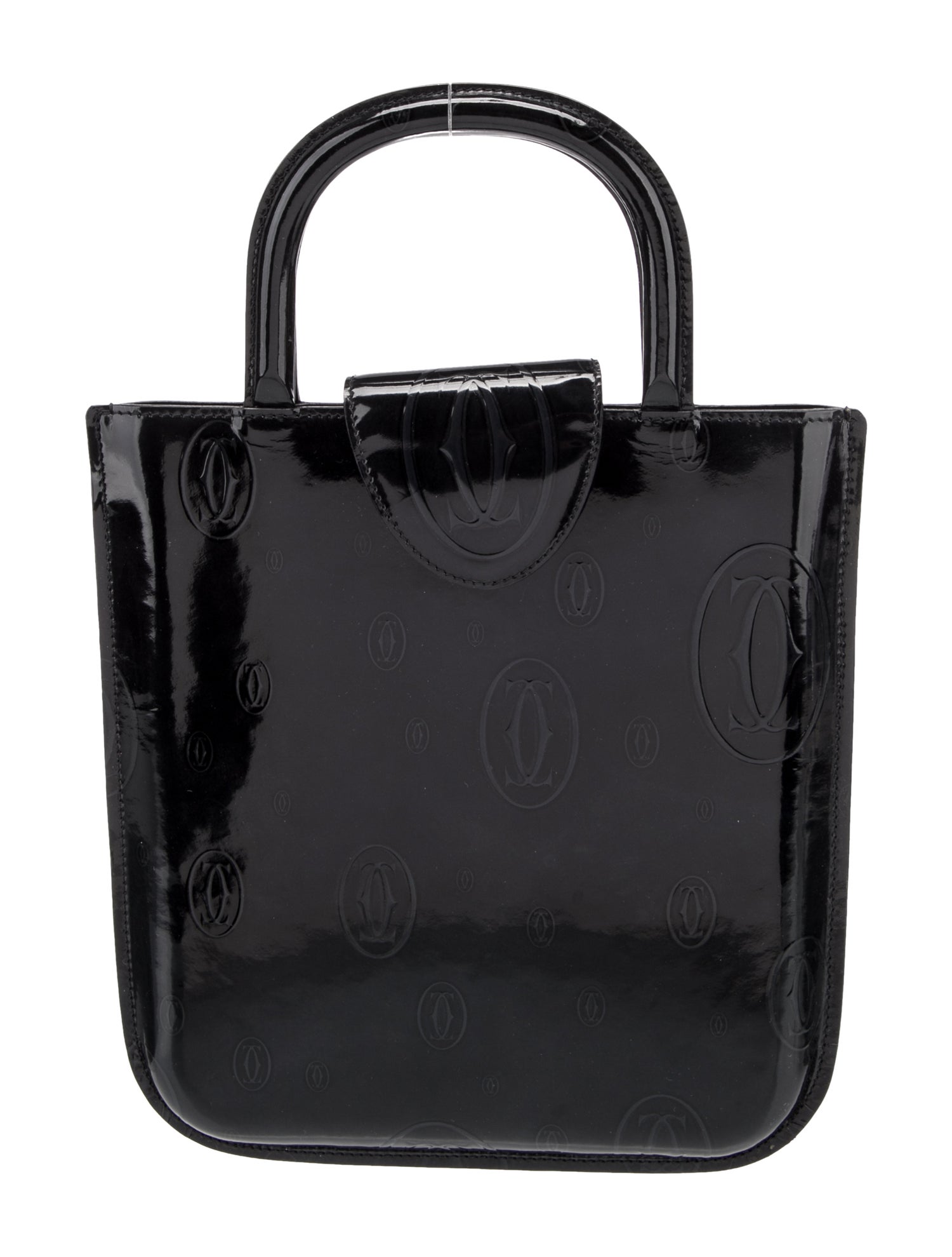 Cartier Patent Leather Top Handle Bag