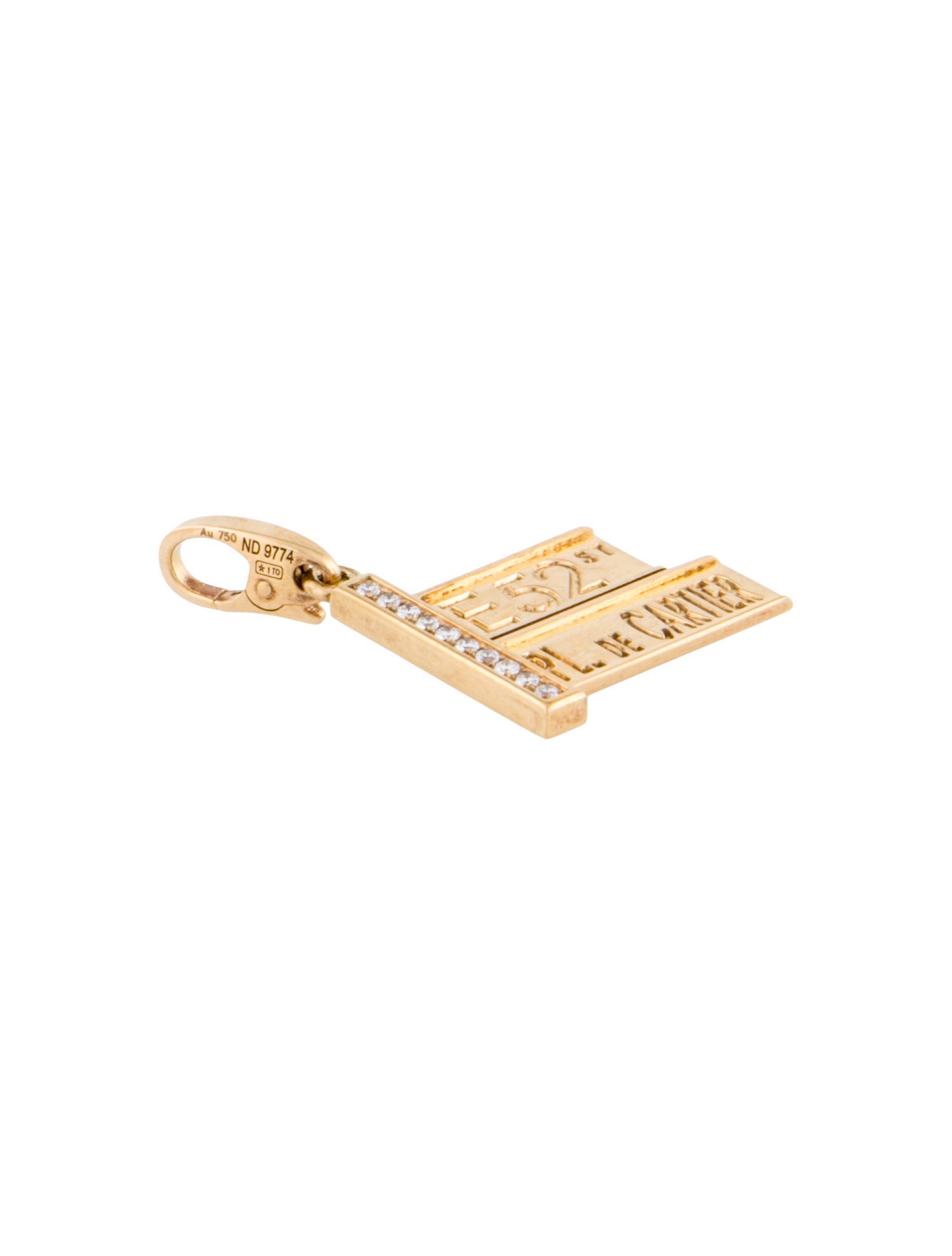Cartier Diamond Street Sign Charm