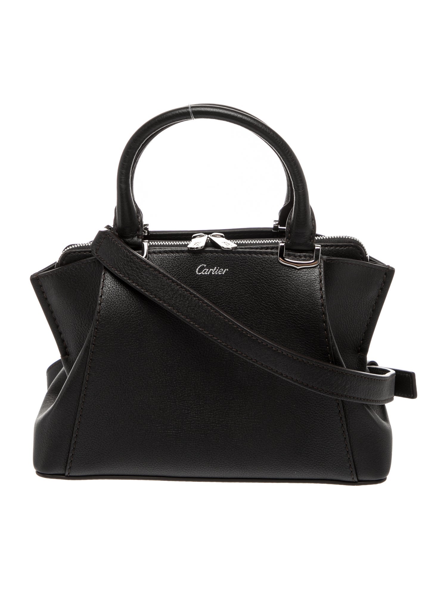 Cartier Leather Top Handle Bag