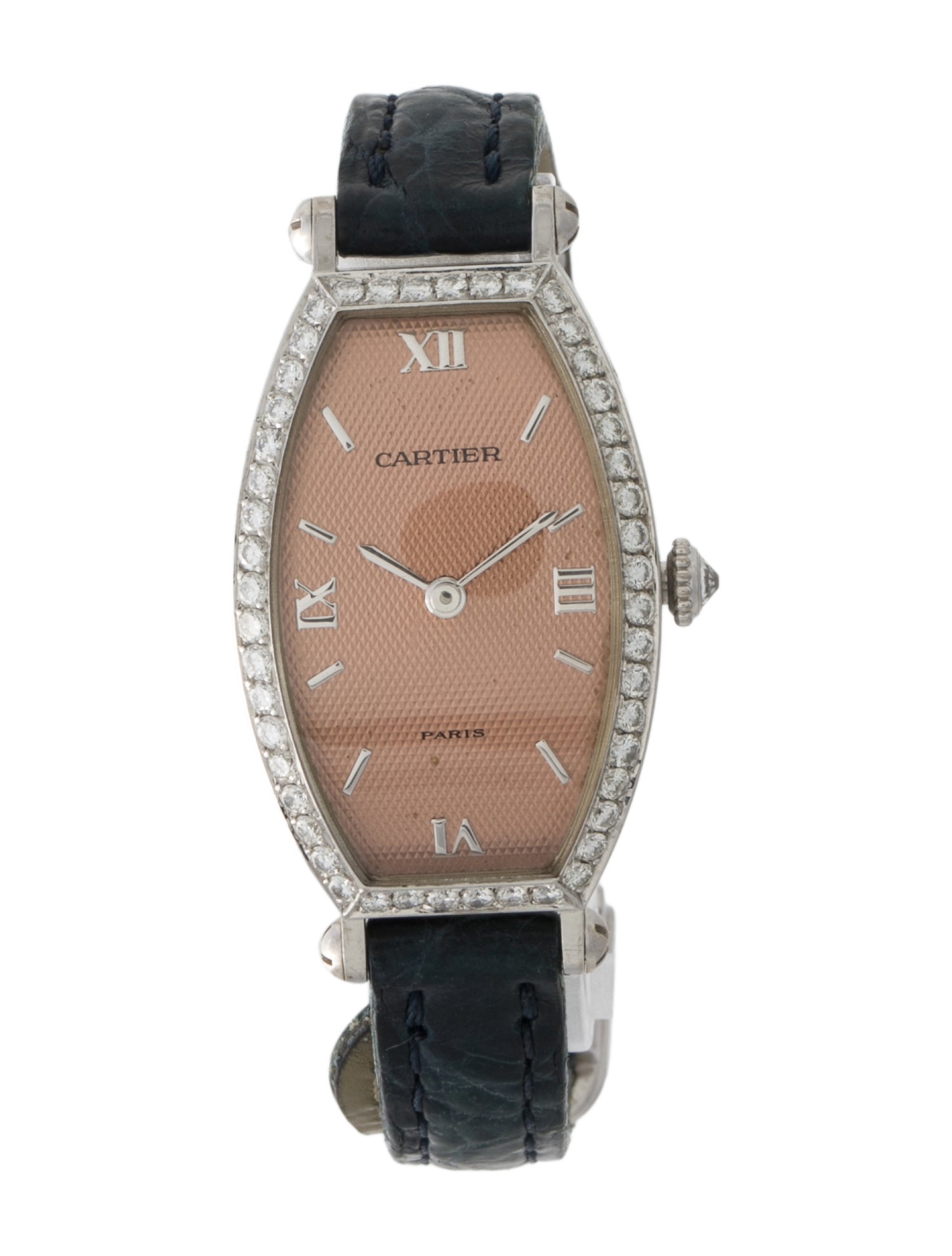 Cartier White Gold Tonneau Diamond Watch