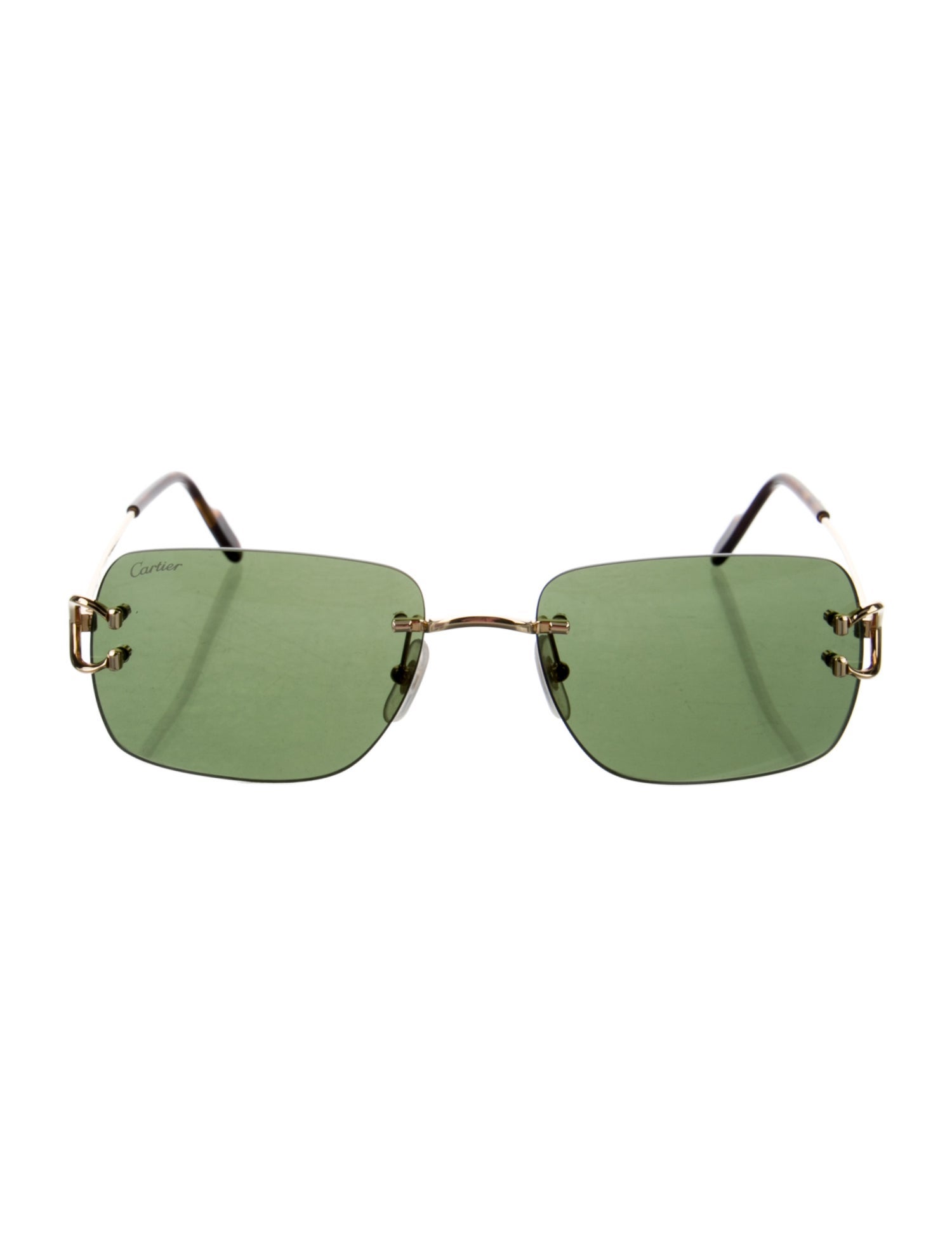 Cartier C Decor Tinted Rimless Square Sunglasses