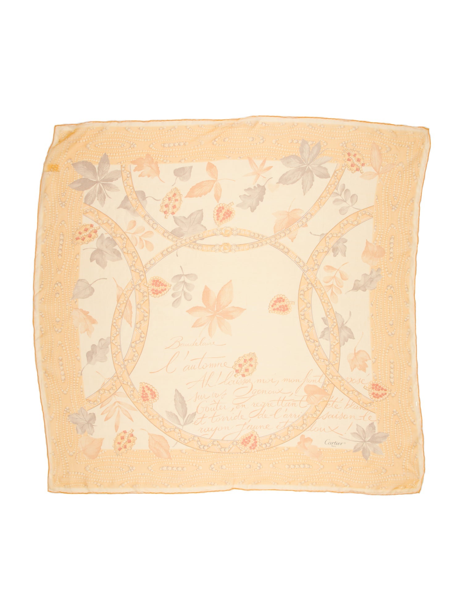 Cartier Silk Floral Print Scarf