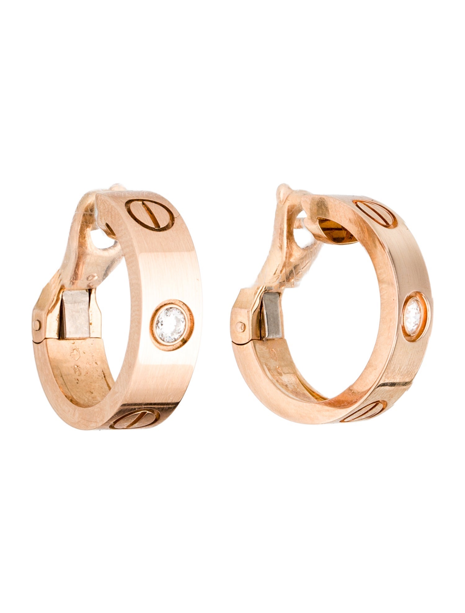 Cartier LOVE Earrings, Classic Model, 2 Diamonds