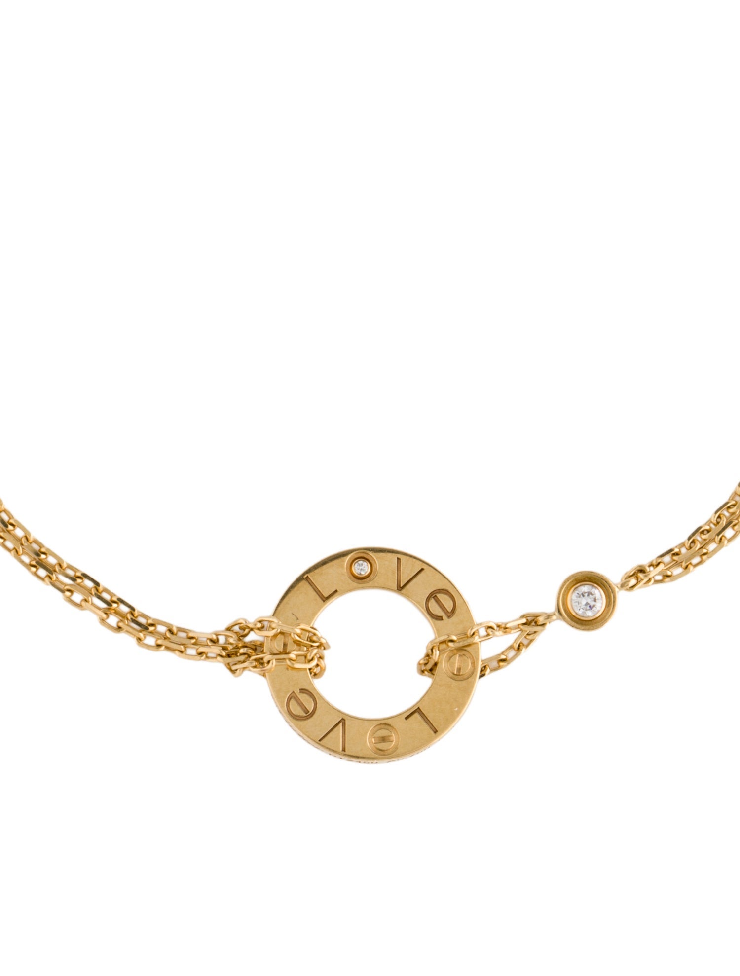 Cartier 2 Diamond On Chain LOVE Bracelet