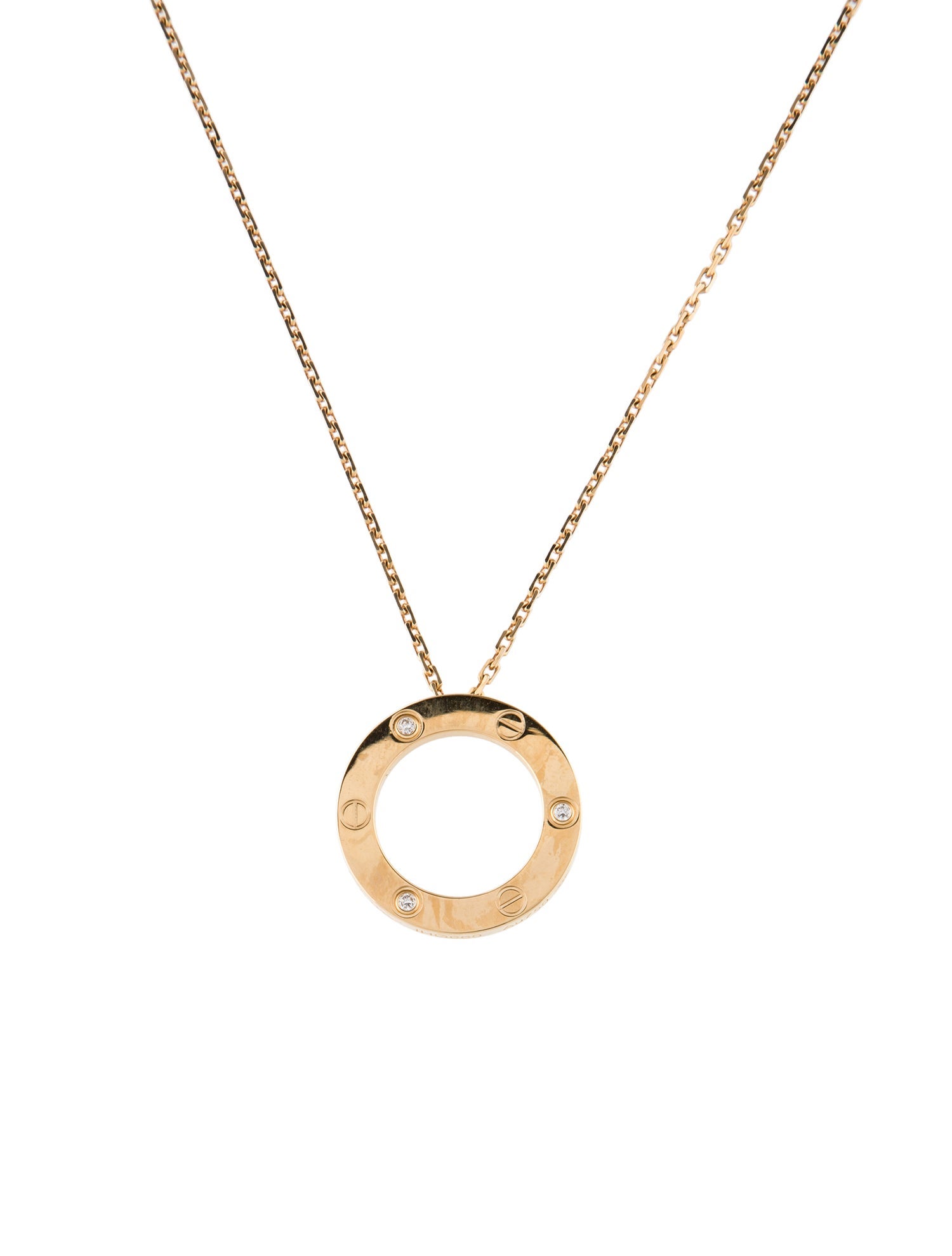 Cartier 3 Diamond LOVE Pendant Necklace