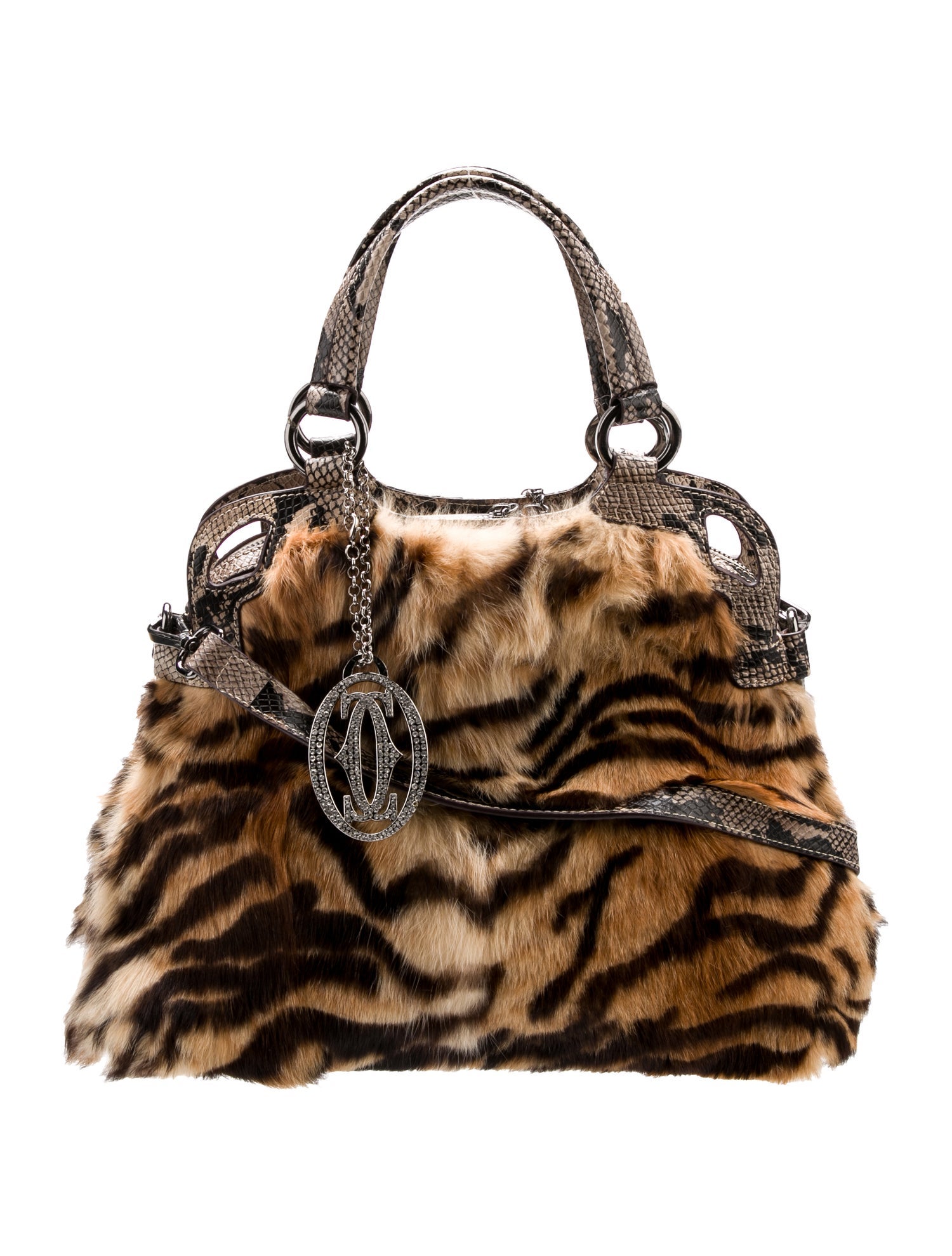 Cartier Fur Top Handle Bag