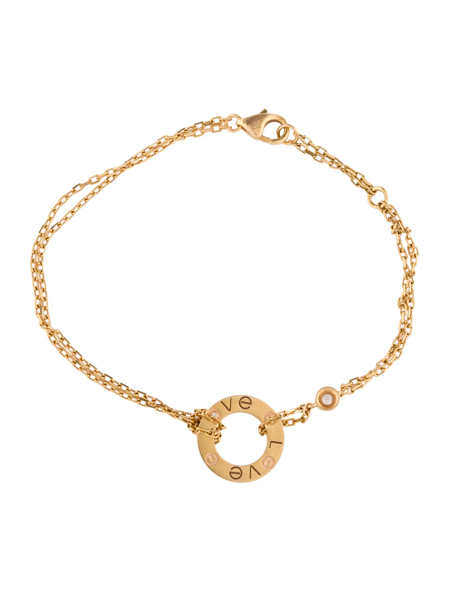 Cartier 2 Diamond Chain LOVE Bracelet