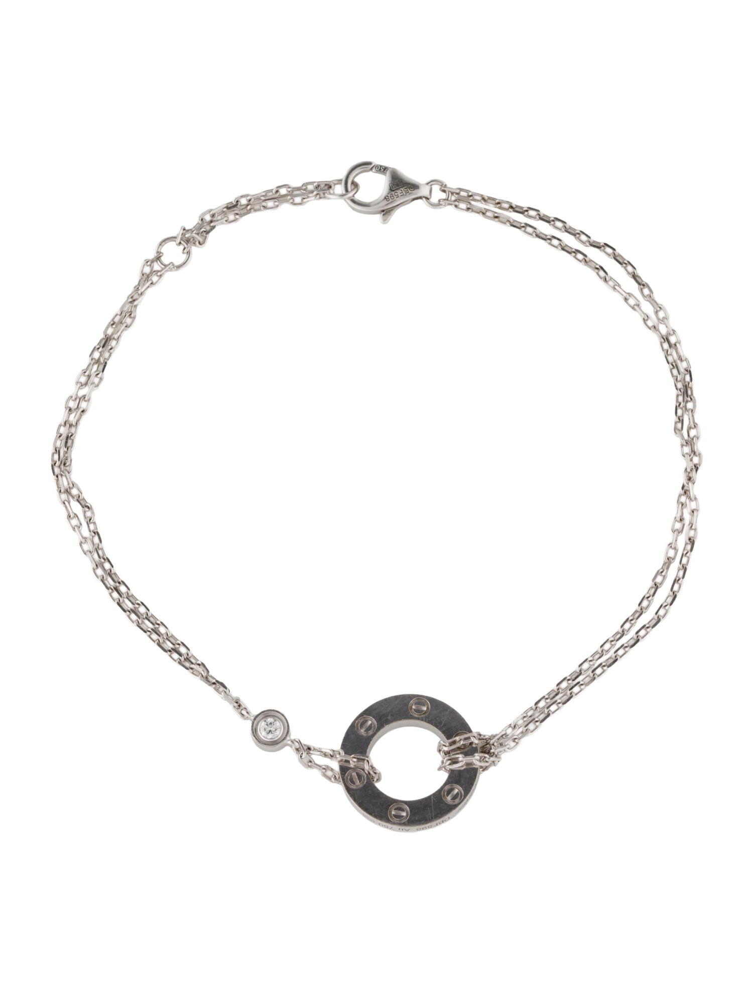 Cartier 2 Diamond Chain LOVE Bracelet