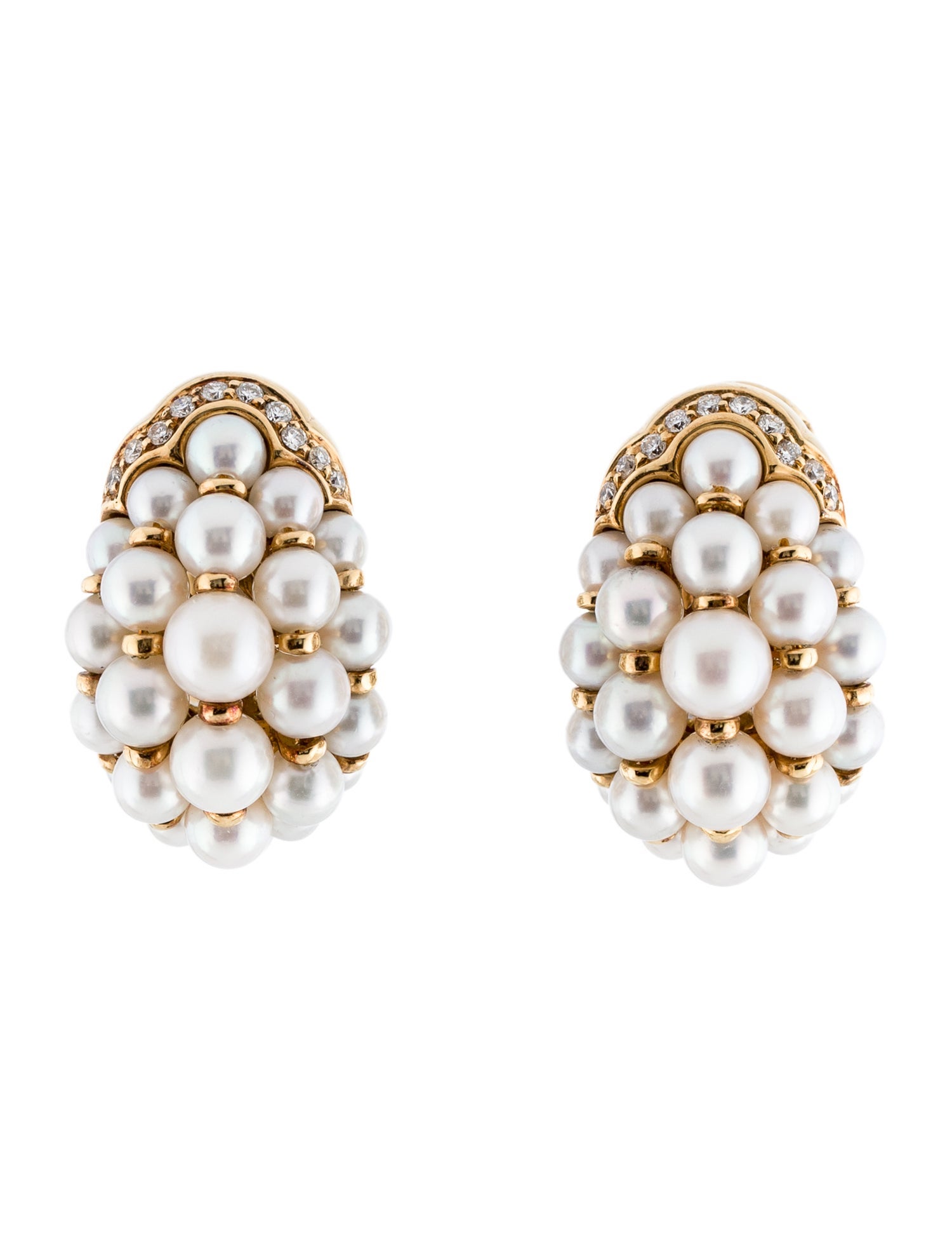 Cartier Vintage Pearl & Diamond Clip-On Earrings