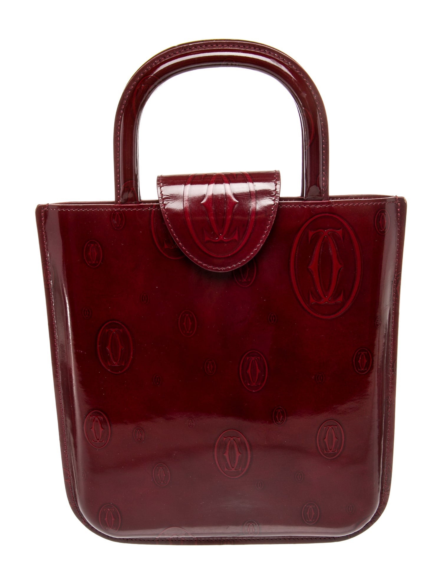 Cartier Patent Leather Top Handle Bag