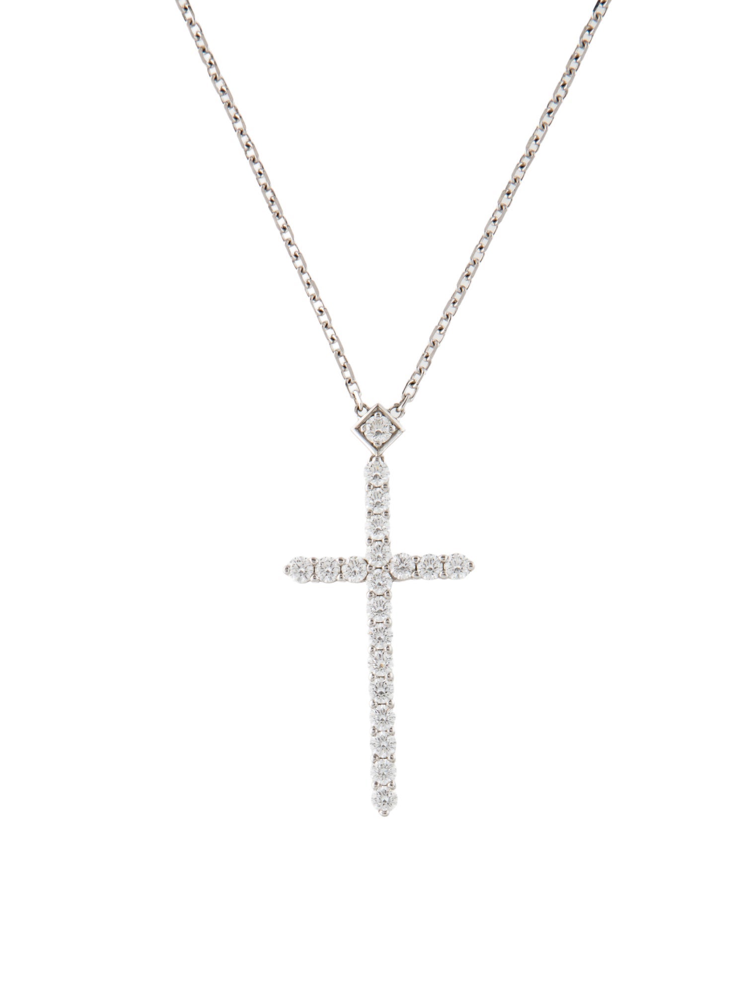 Cartier Diamond Cross Pendant Necklace