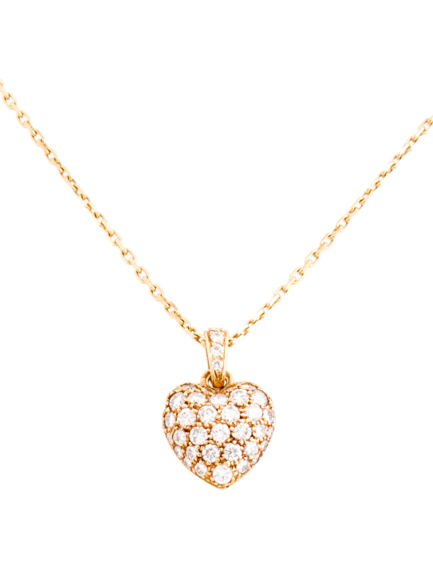 Cartier Vintage Pavé Heart Pendant Necklace