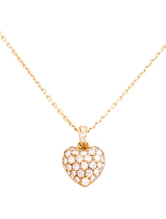 Cartier Vintage Pavé Heart Pendant Necklace