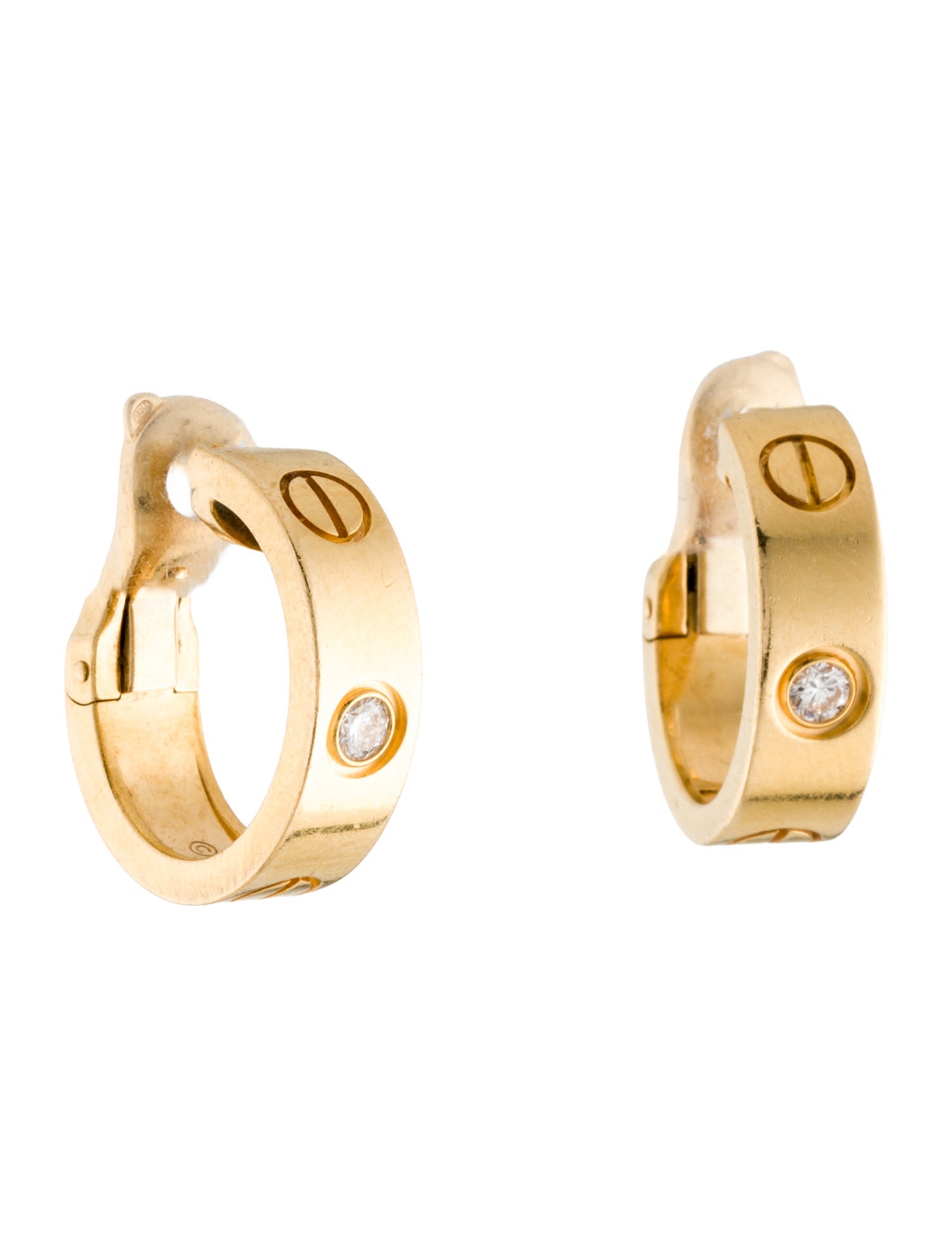 Cartier LOVE Hoop Earrings, Classic Model, 2 Diamonds