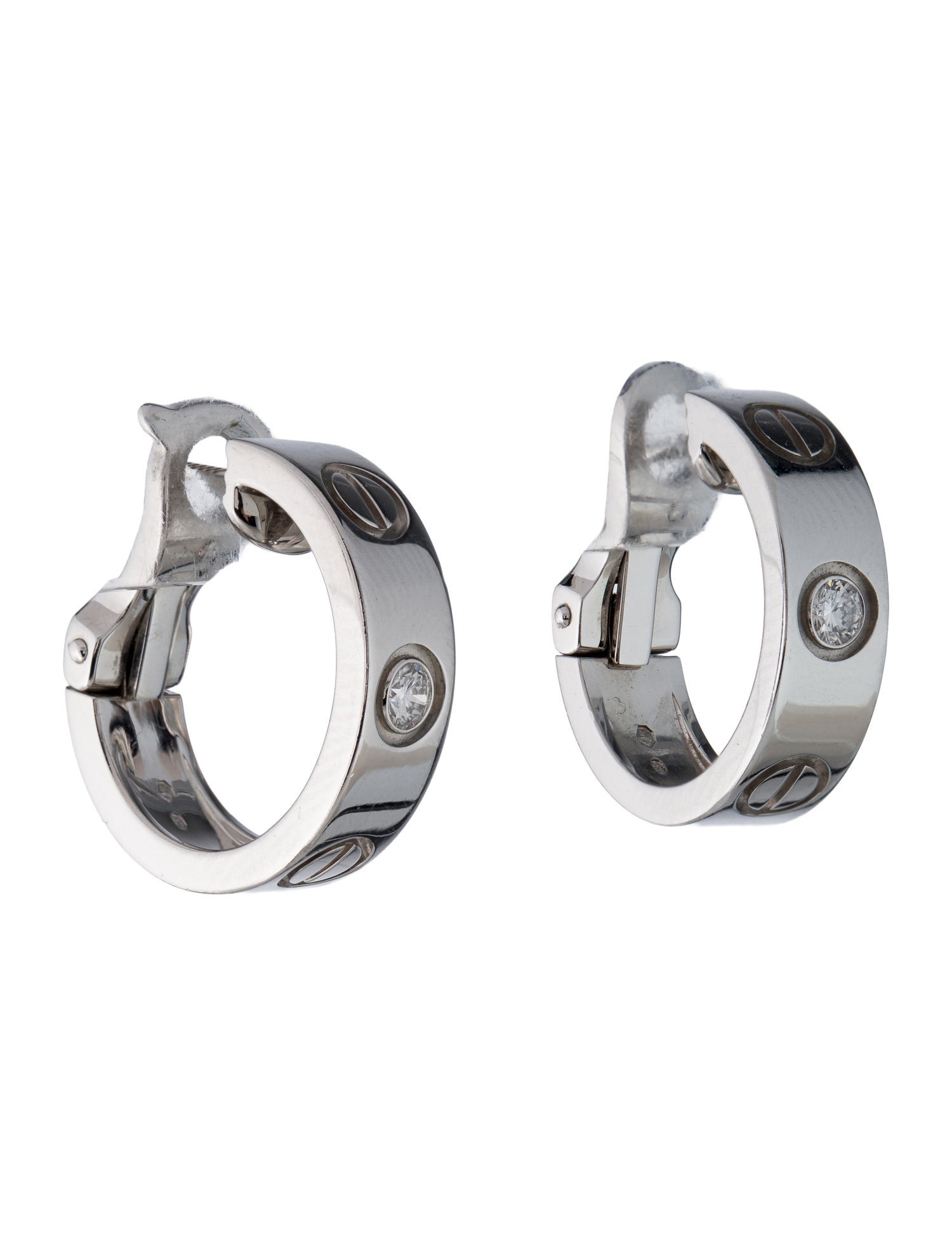 Cartier LOVE Hoop Earrings, Classic Model, 2 Diamonds