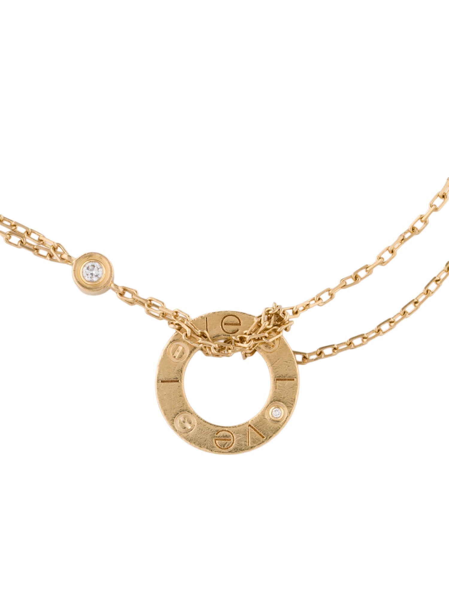 Cartier 2 Diamonds LOVE Bracelet, On Chain