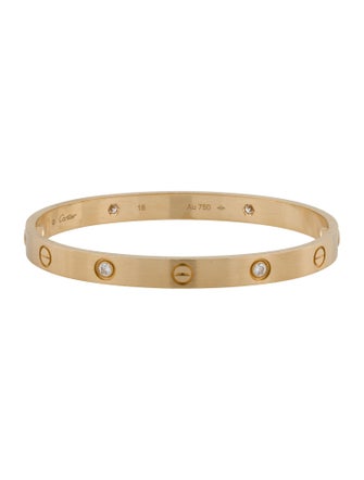 Cartier 4 Diamond LOVE Bracelet, Classic Model, Brushed