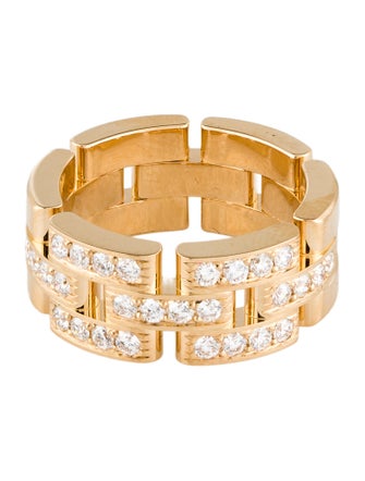 Cartier Half Paved Triple Row Maillon Panthere Ring