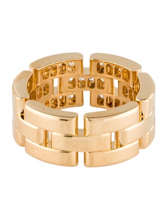 Cartier Half Paved Triple Row Maillon Panthere Ring