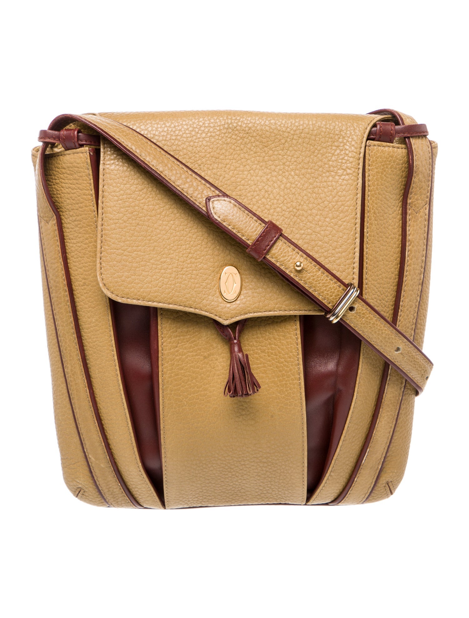 Must de Cartier Leather Messenger Bag