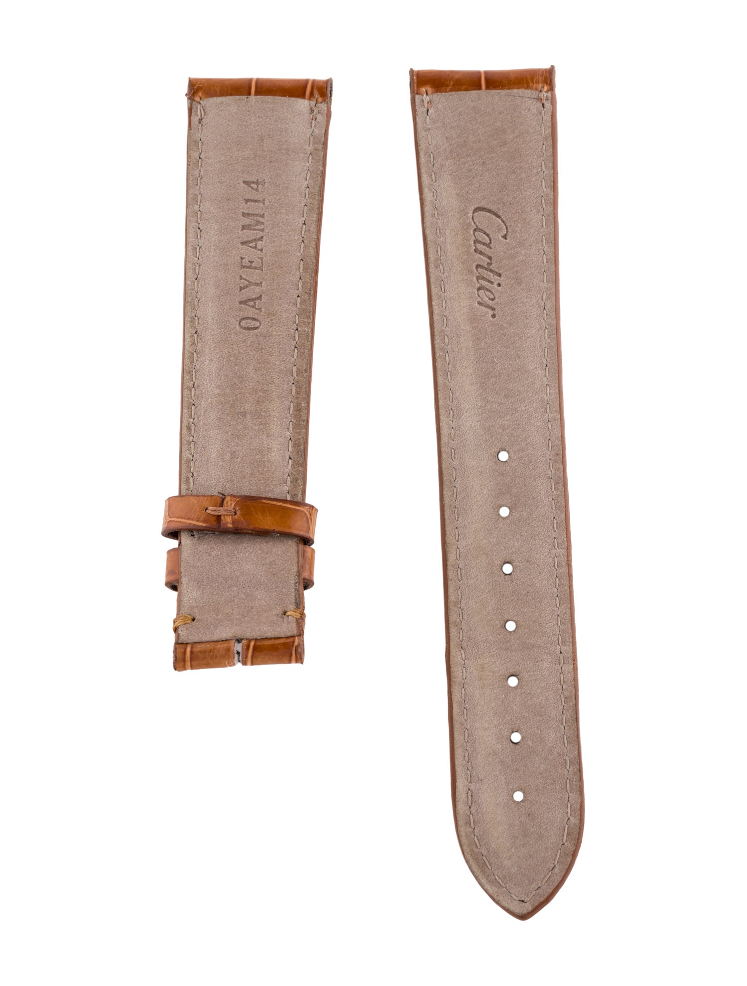 Cartier 19mm x 16mm Tan Alligator Watch Strap